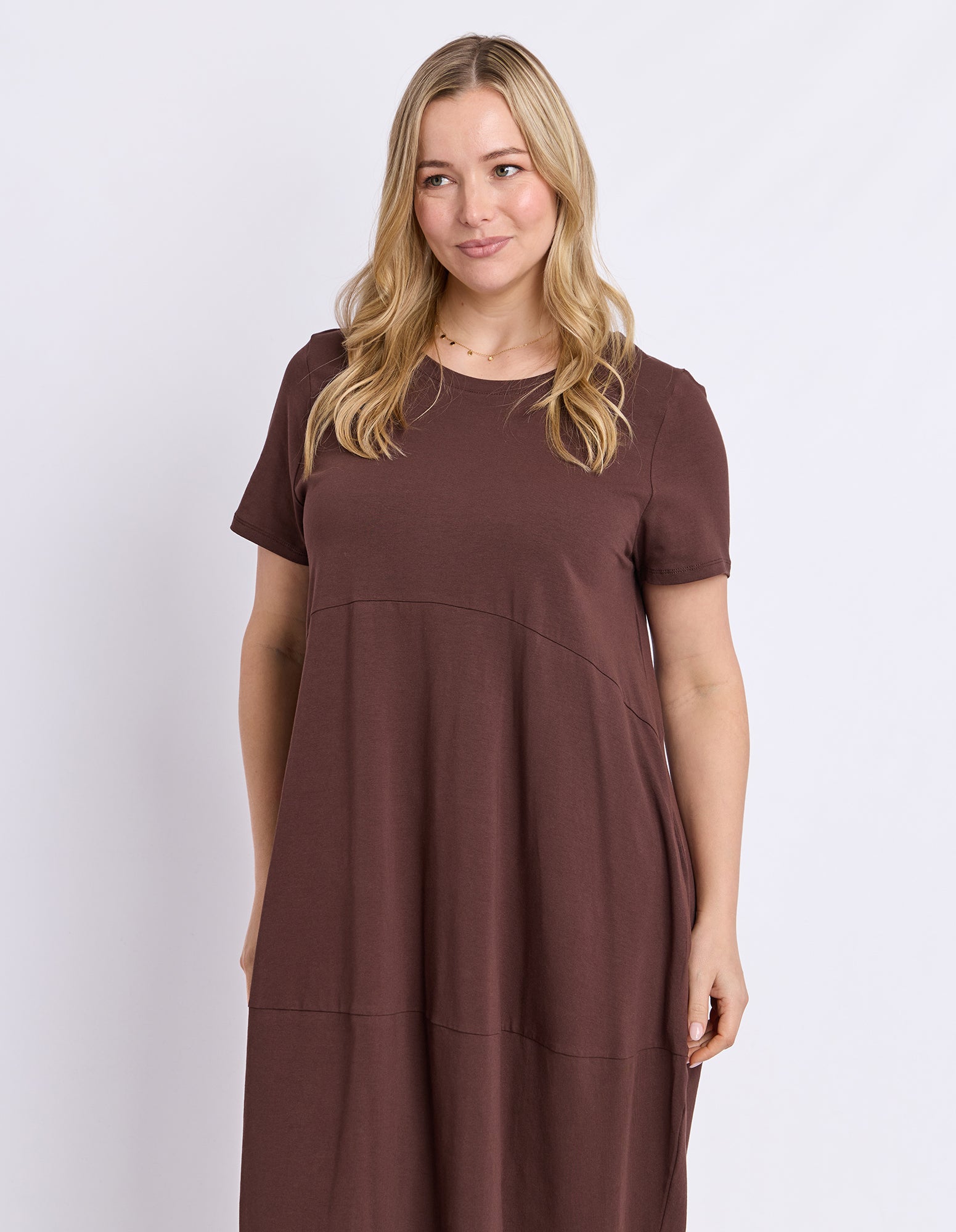 Diana Short Sleeve Dress Chocolate