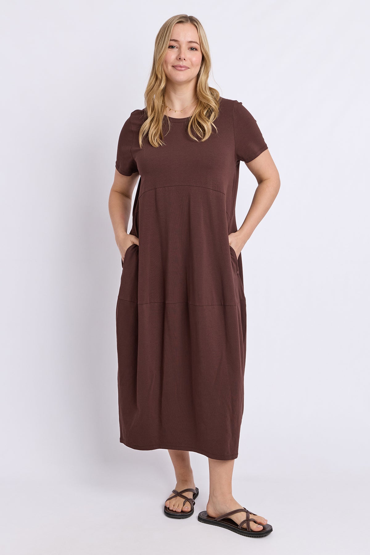Diana Short Sleeve Dress Chocolate
