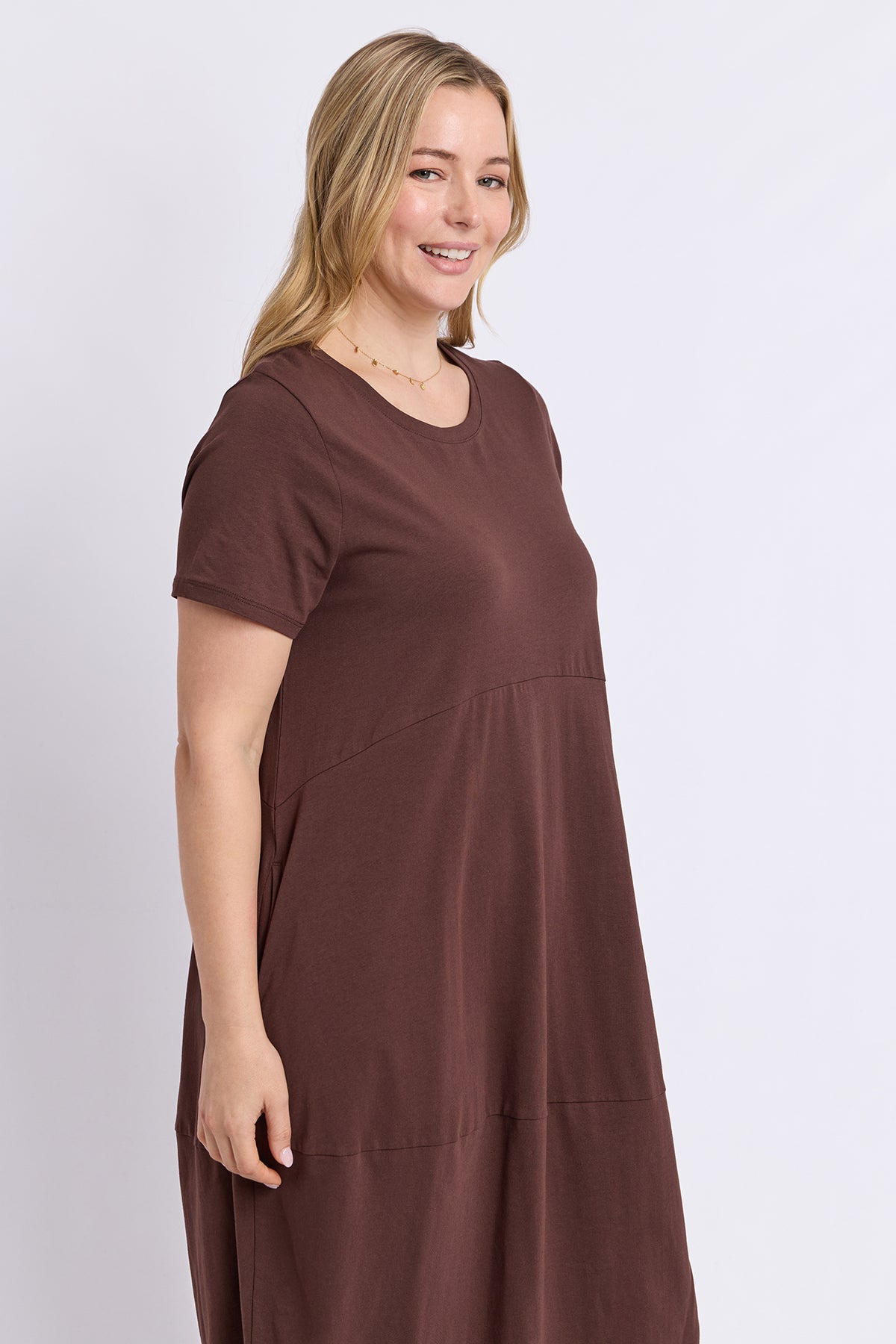 Diana Short Sleeve Dress Chocolate