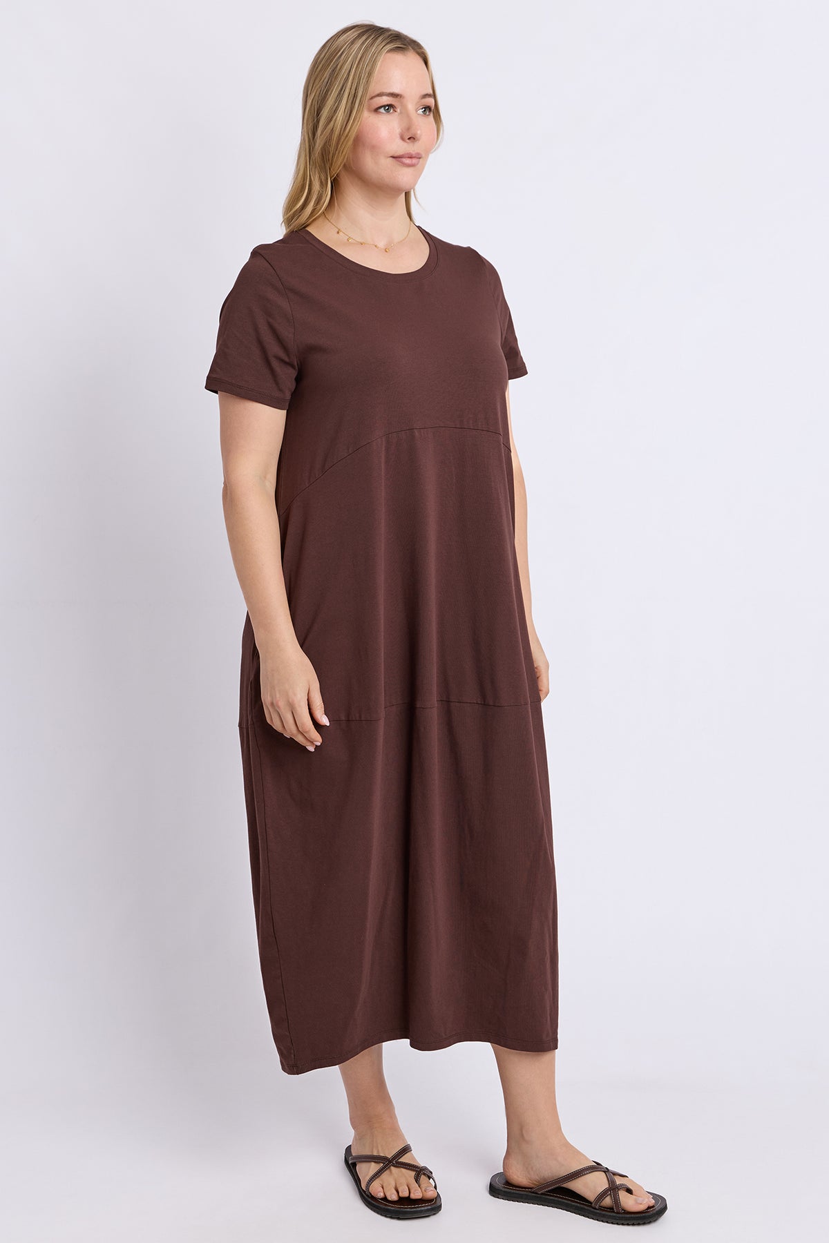 Diana Short Sleeve Dress Chocolate