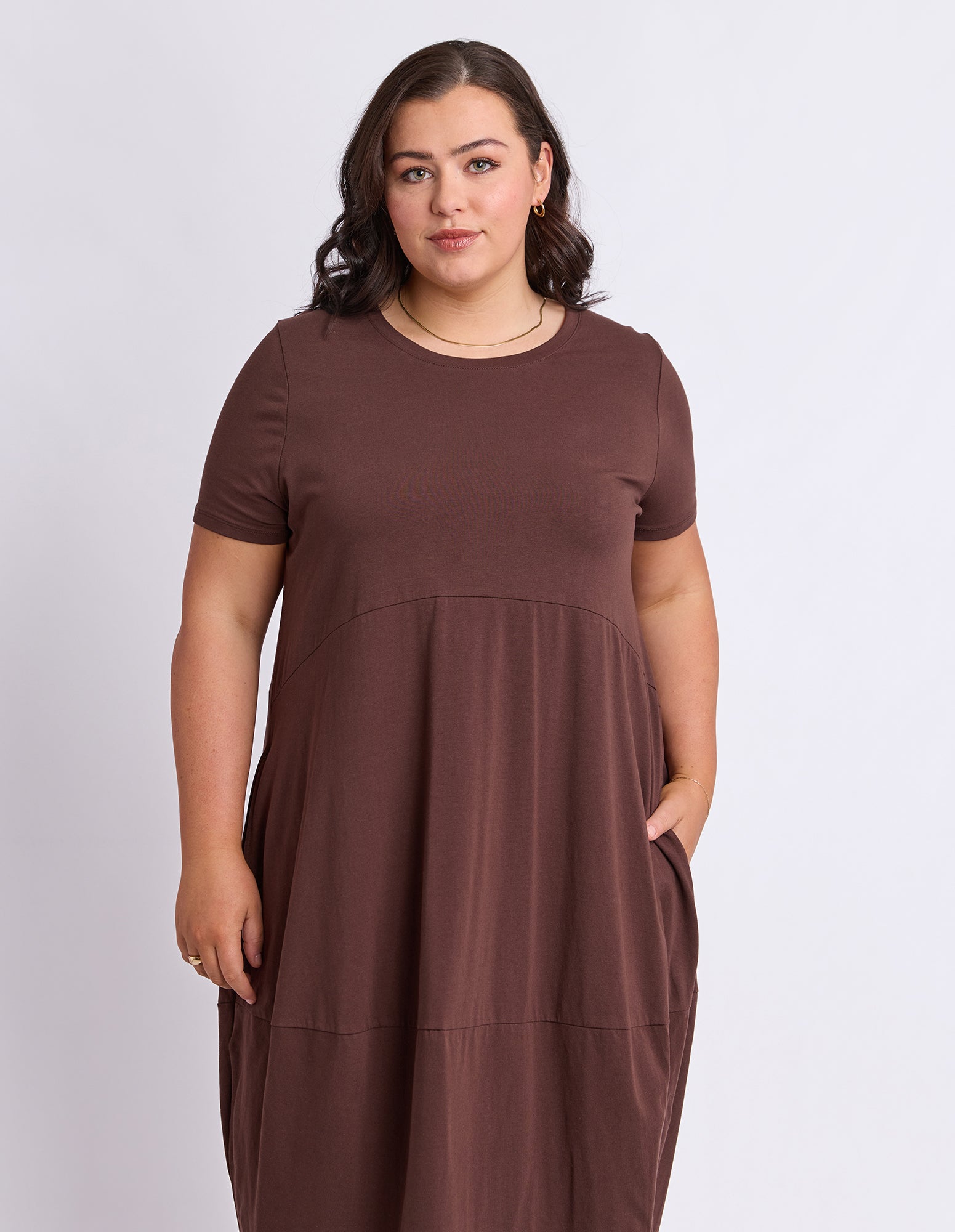 Diana Short Sleeve Dress Chocolate