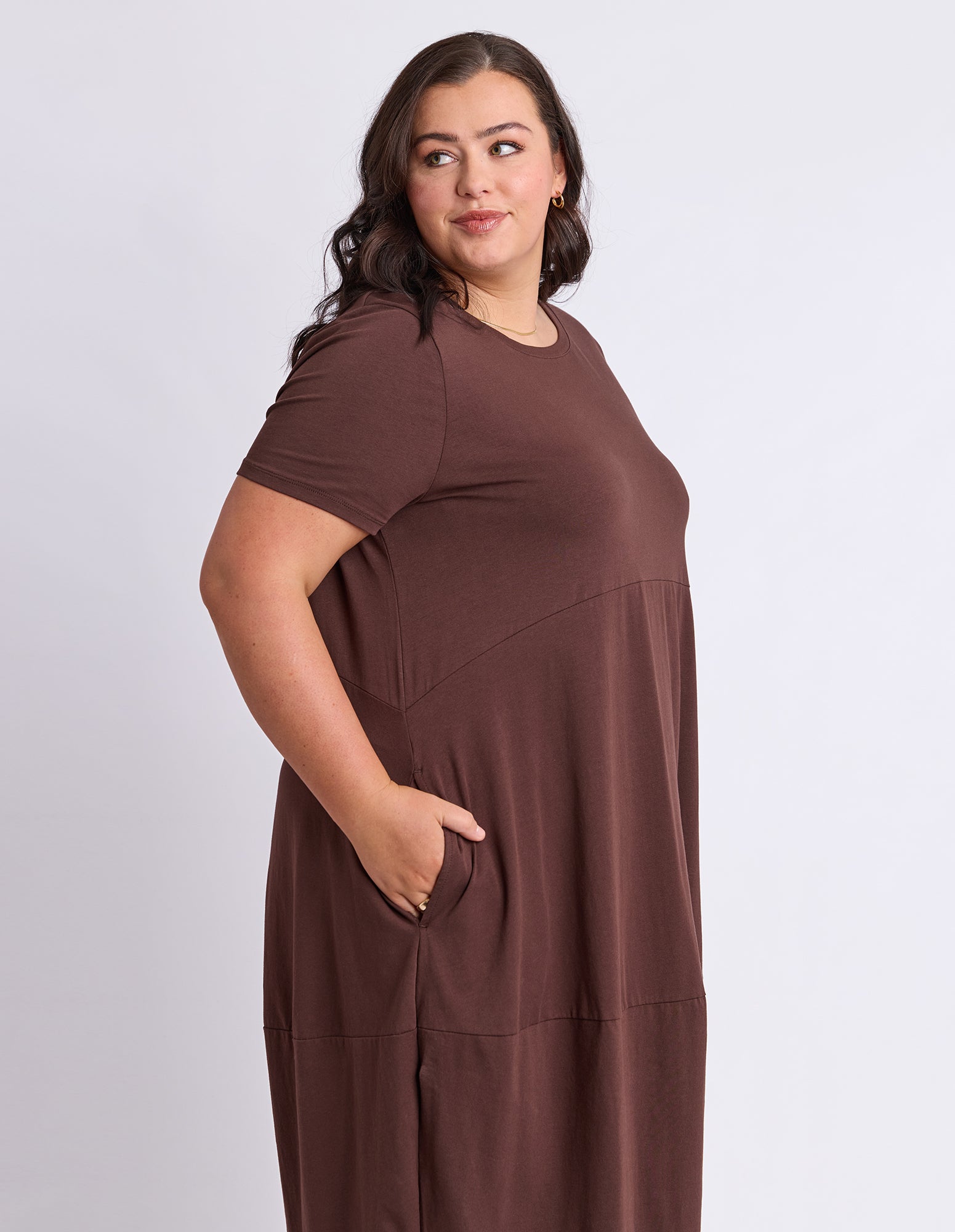Diana Short Sleeve Dress Chocolate