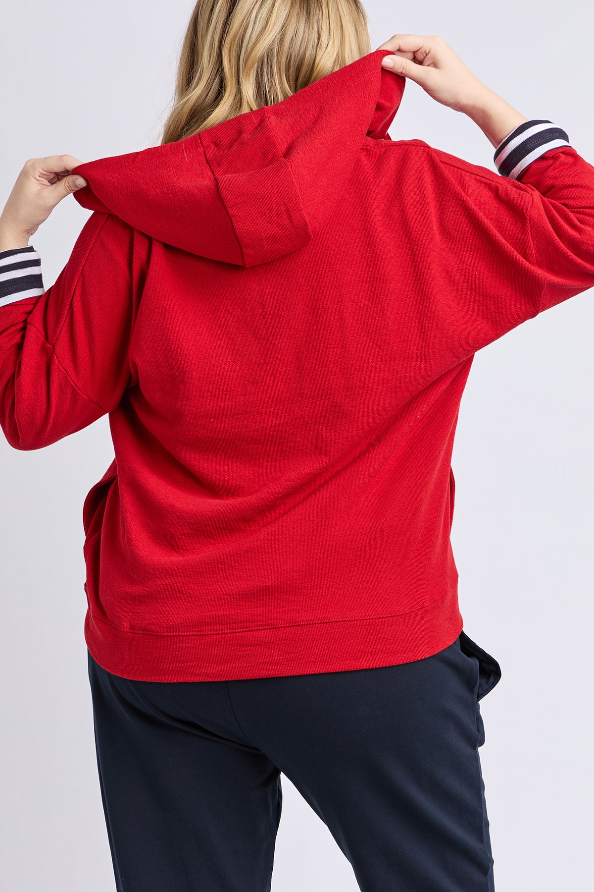 Beachy L/S Zip Hoodie Cranberry