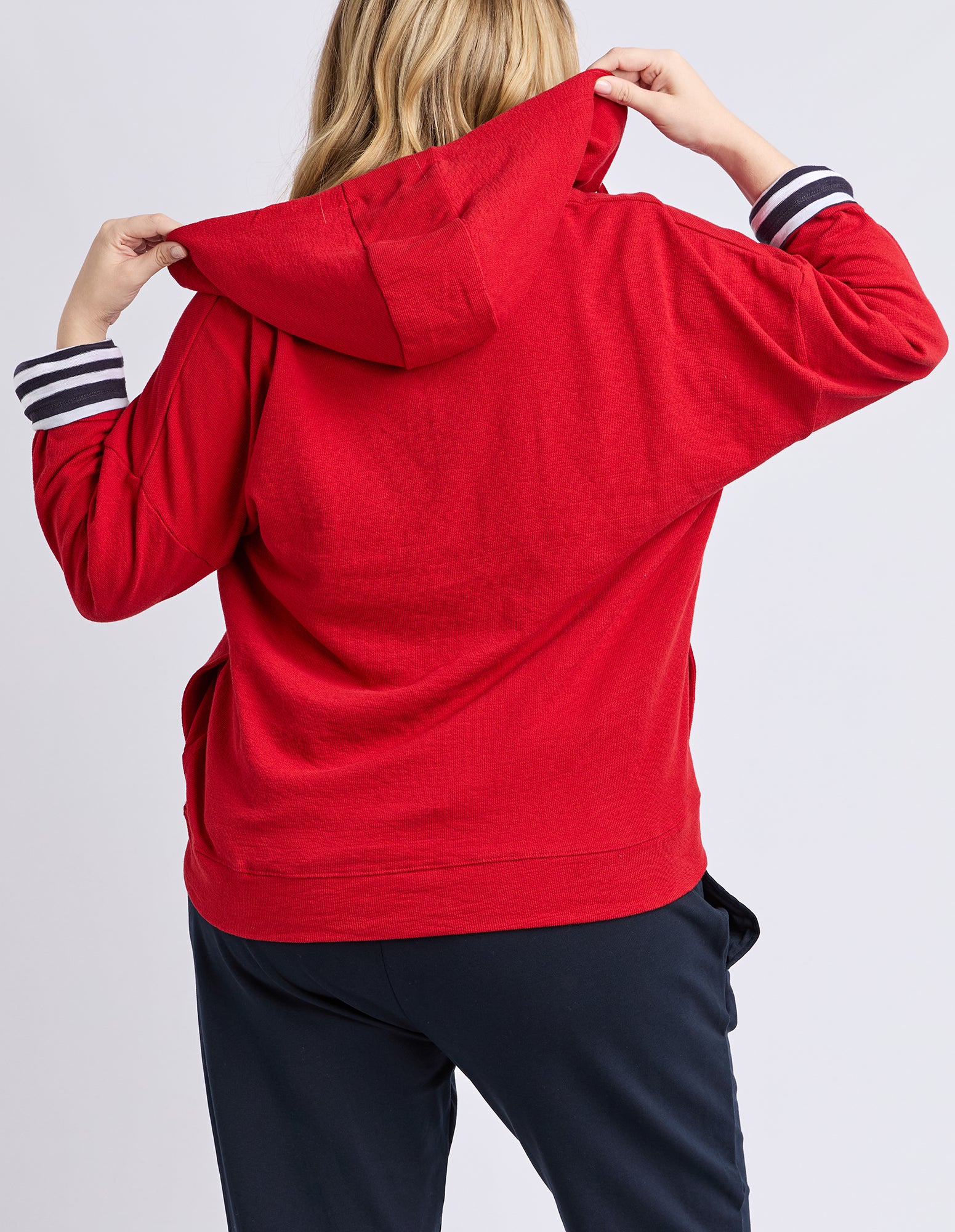 Beachy L/S Zip Hoodie Cranberry