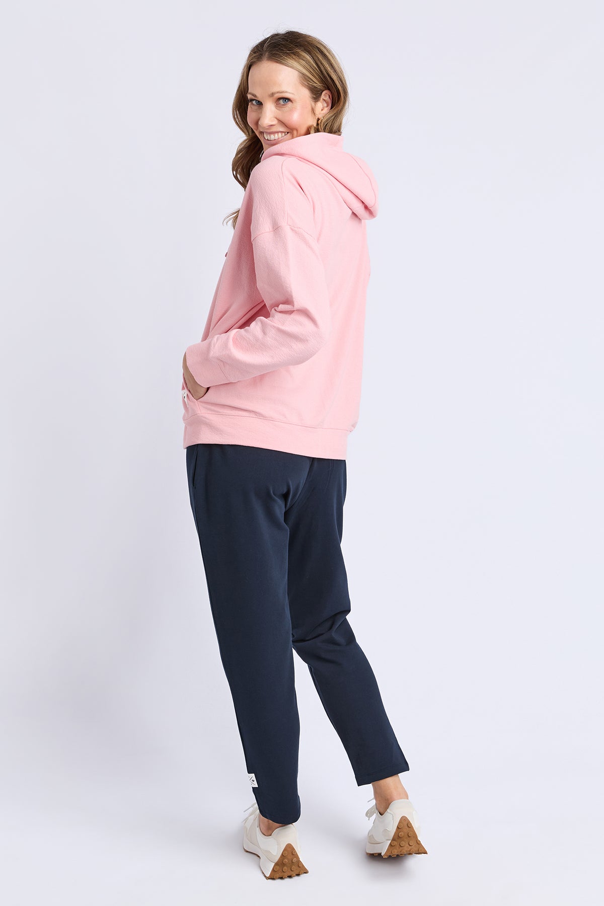 Beachy Long Sleeve Zip Hoodie Rose