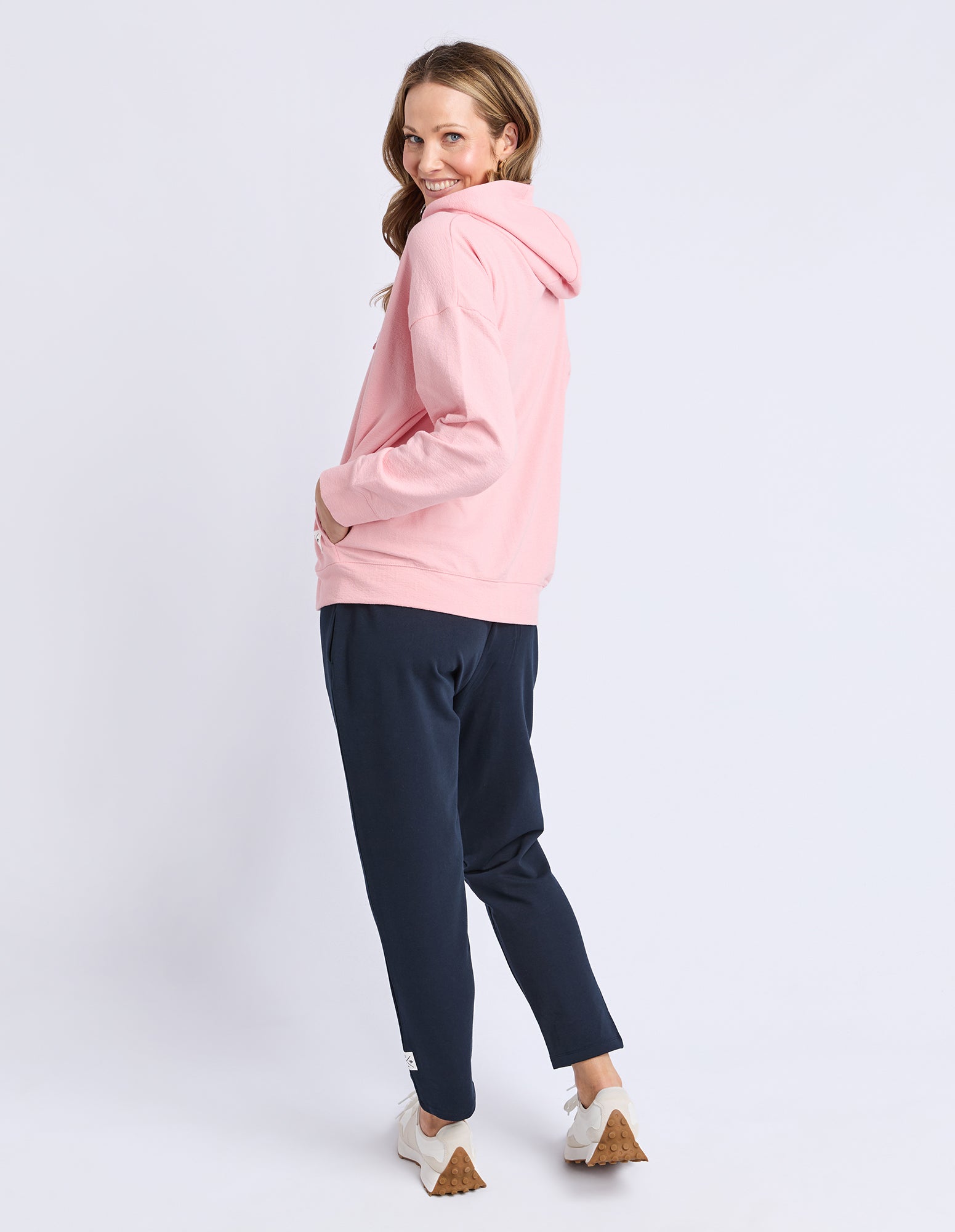Beachy Long Sleeve Zip Hoodie Rose