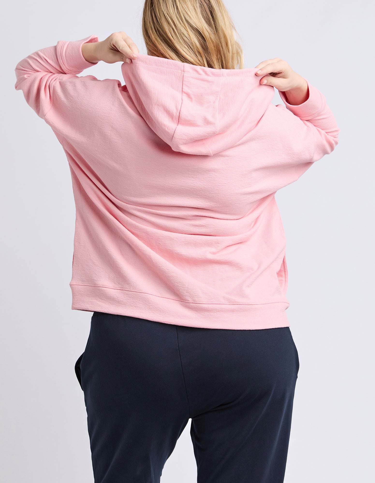 Beachy Long Sleeve Zip Hoodie Rose