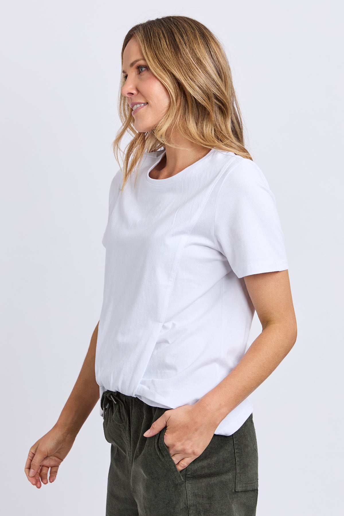 Collins Tuck Tee White