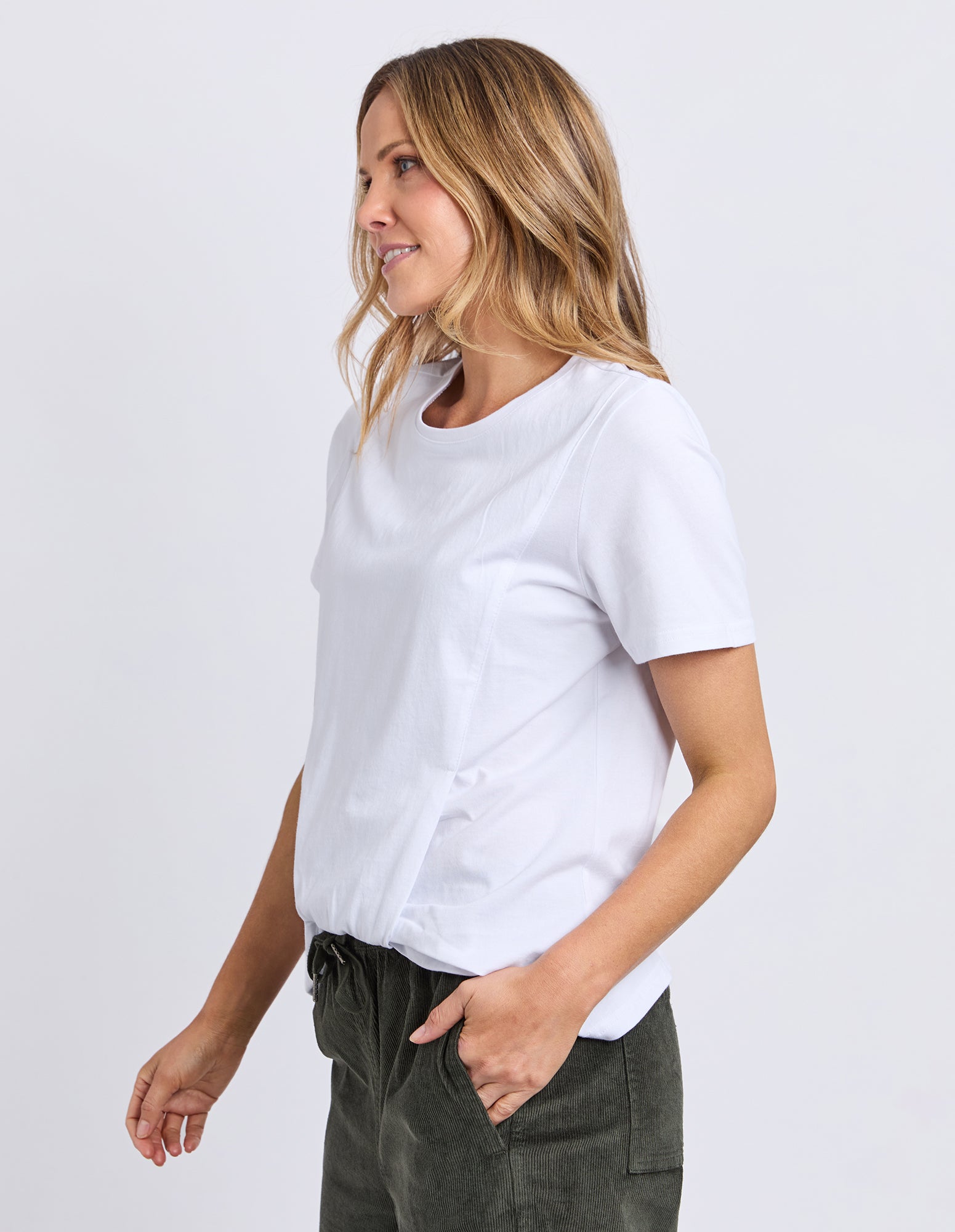 Collins Tuck Tee White