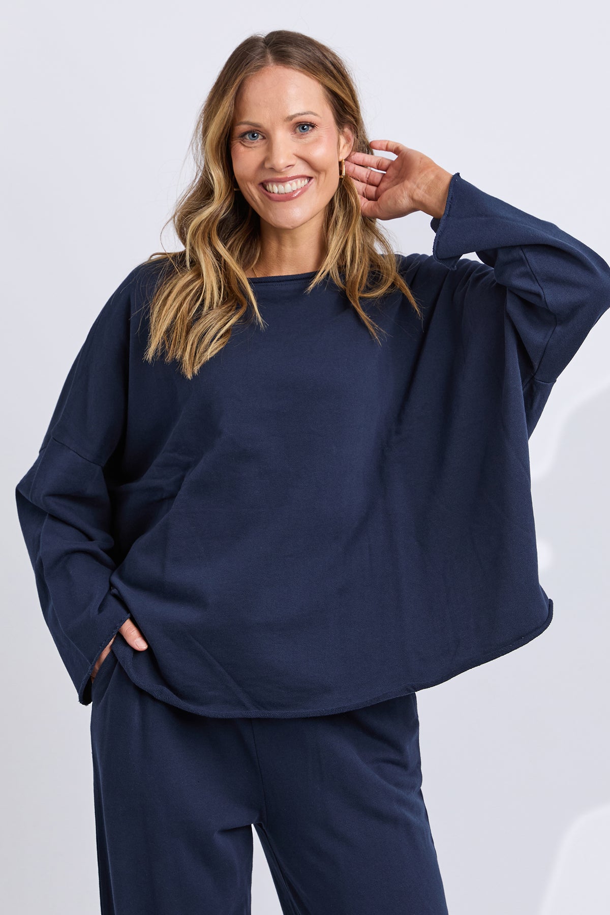 Gab Long Sleeve Sweat Dark Sapphire