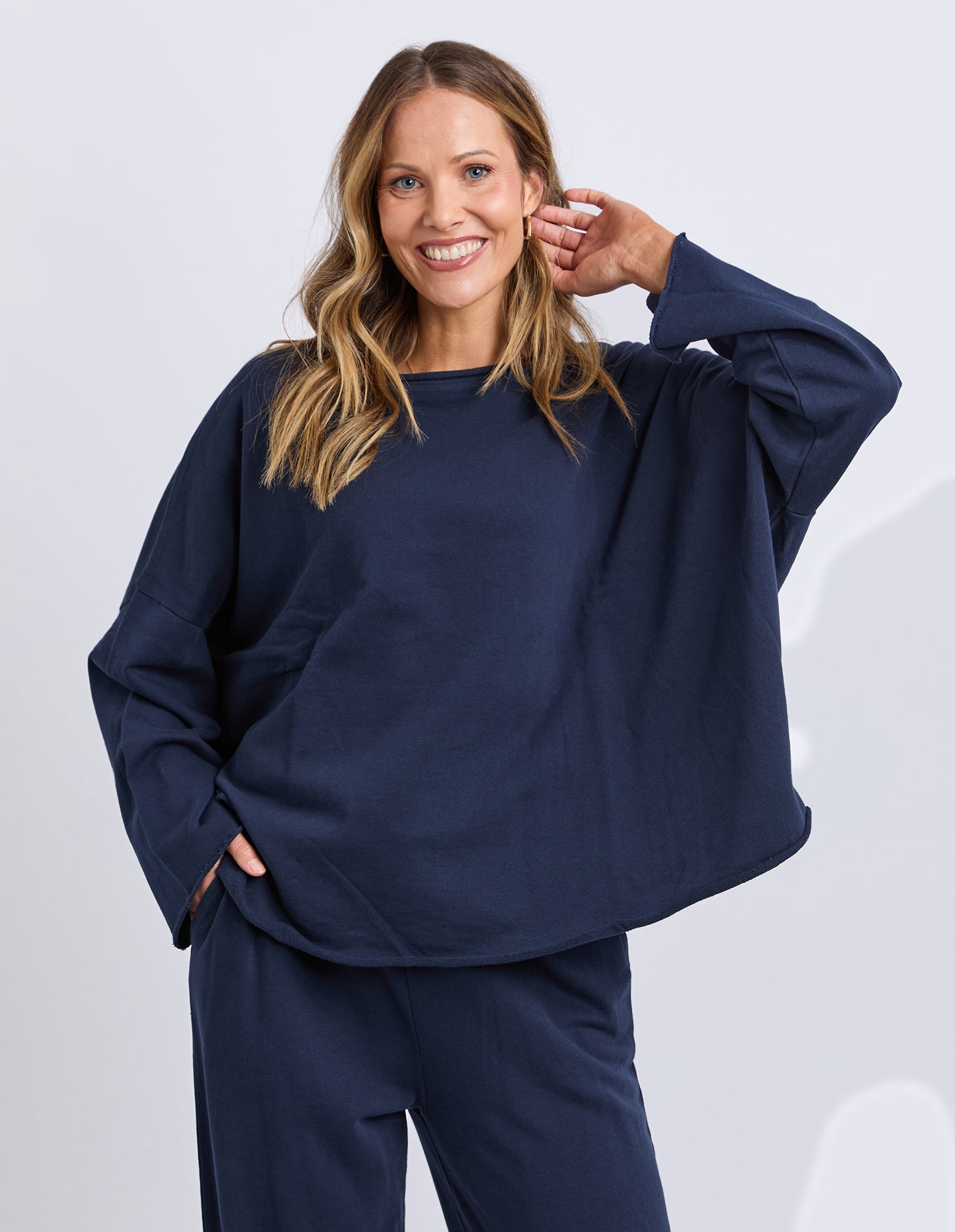 Gab Long Sleeve Sweat Dark Sapphire