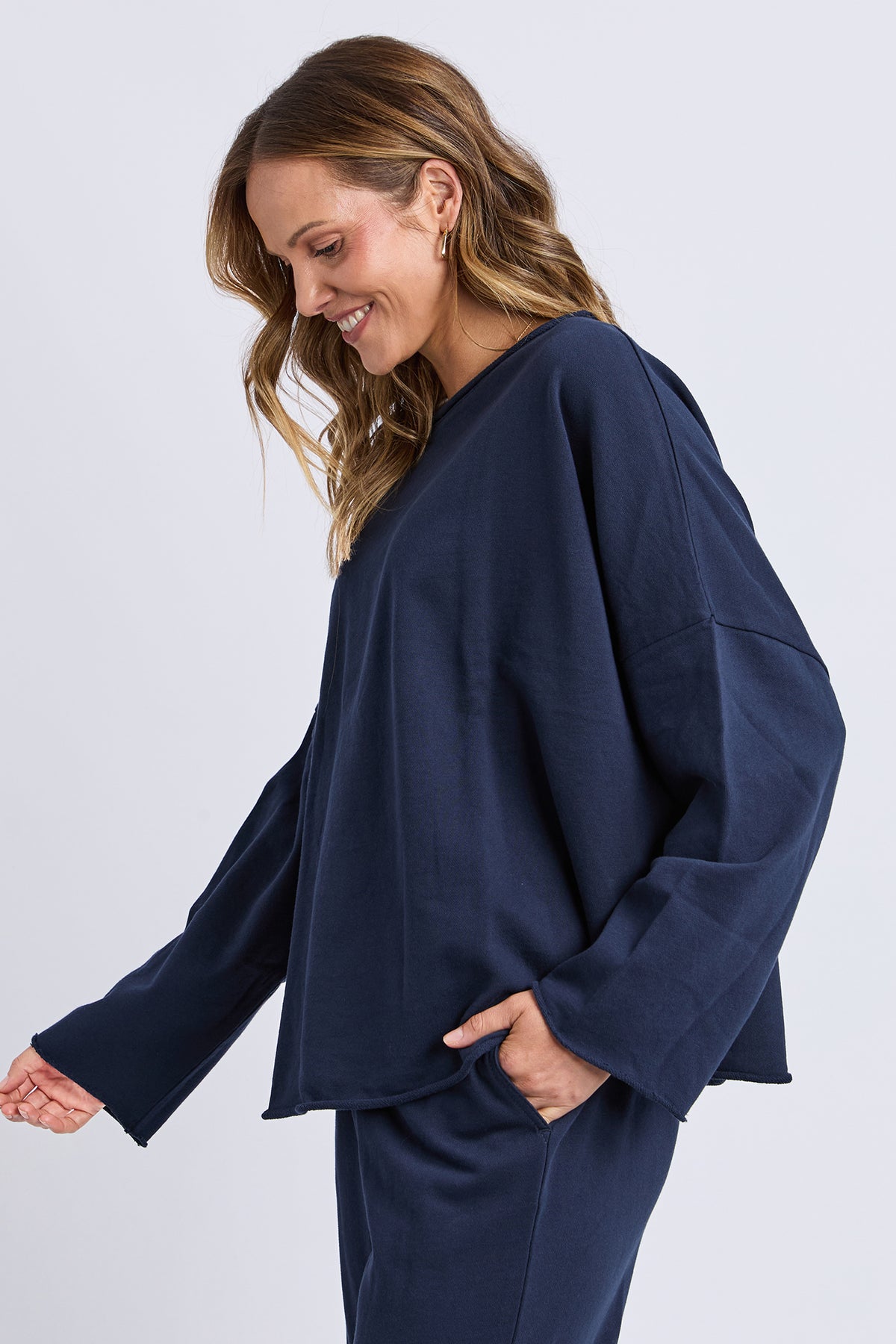 Gab Long Sleeve Sweat Dark Sapphire
