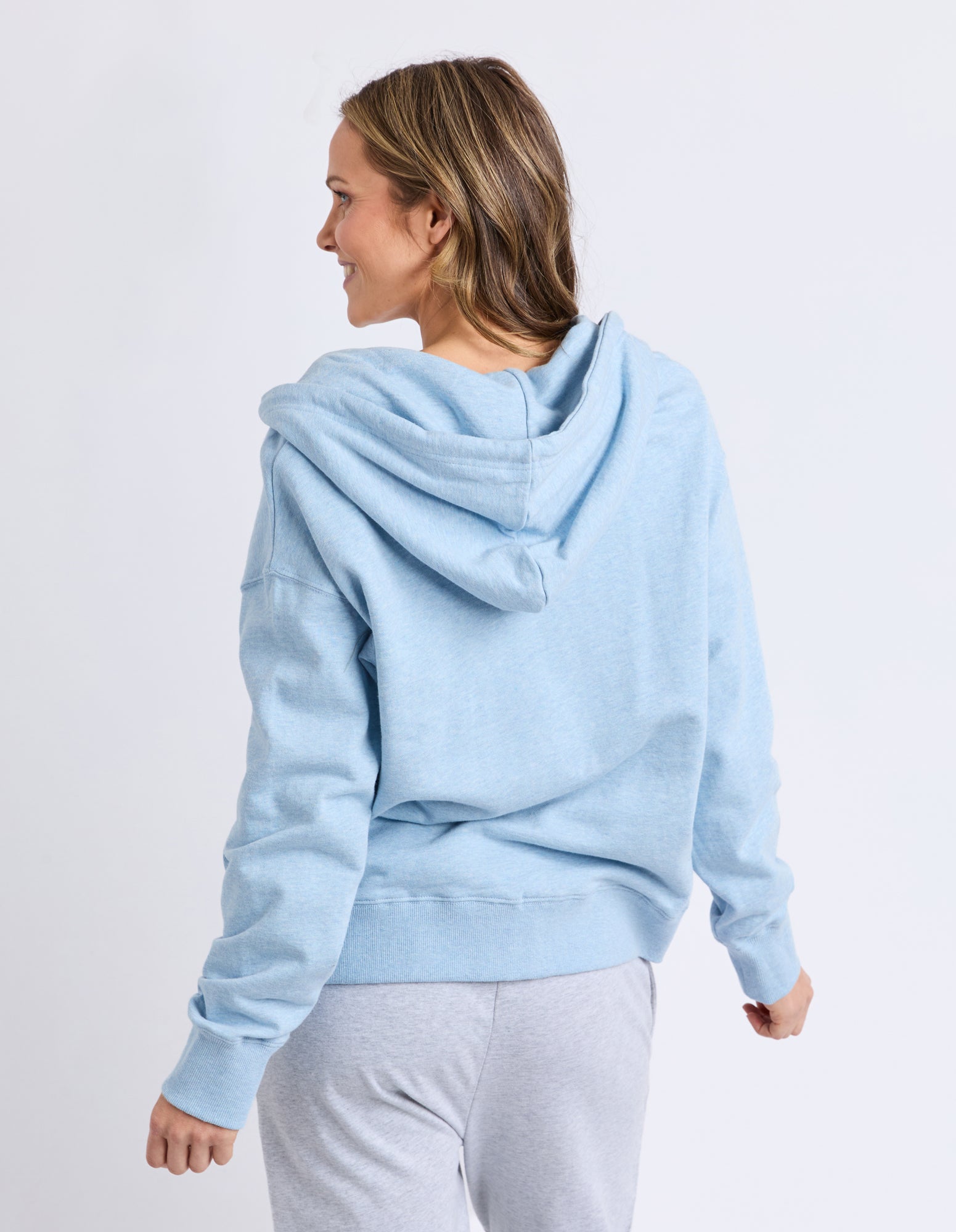 Lydia Zip Hoodie Pale Blue Marle