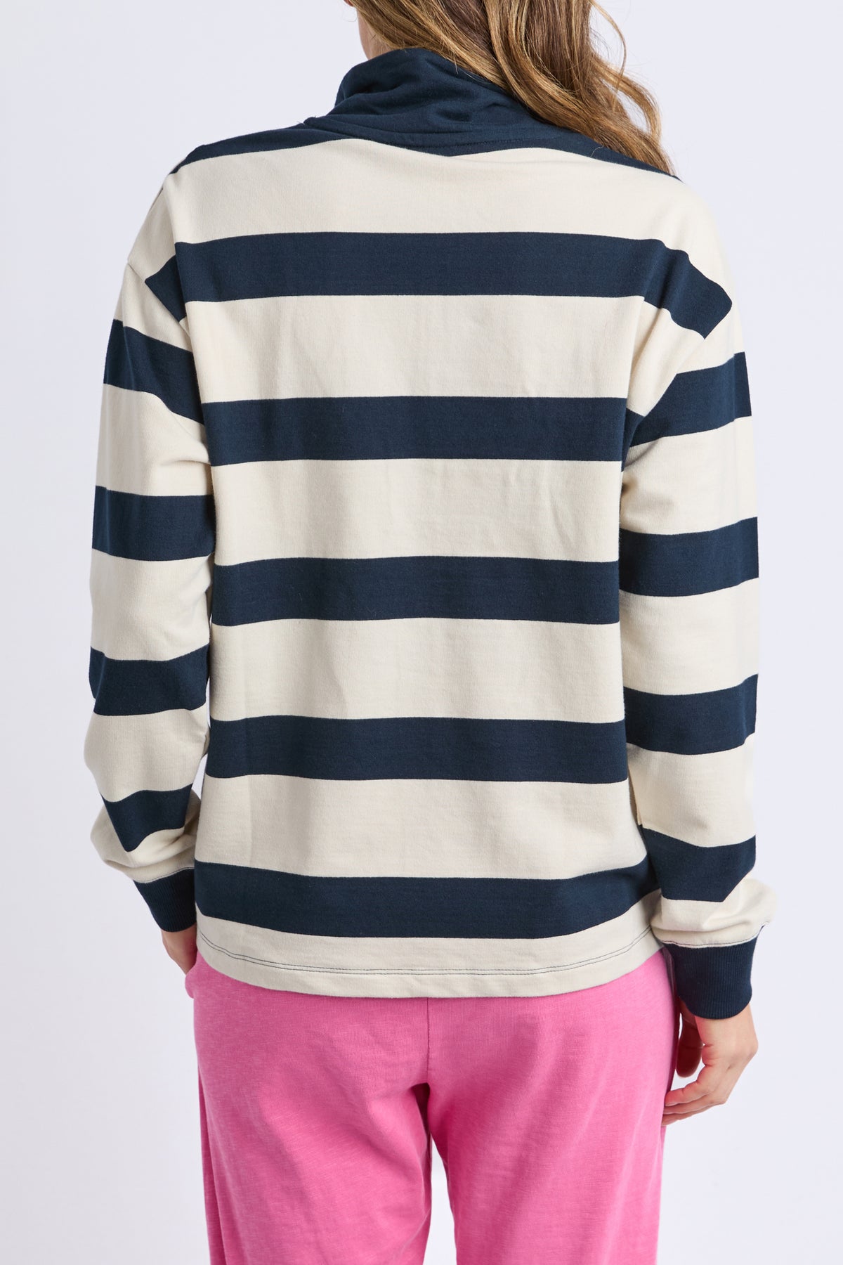 Jade Half Zip - Stripe Navy/Marshmellow Str