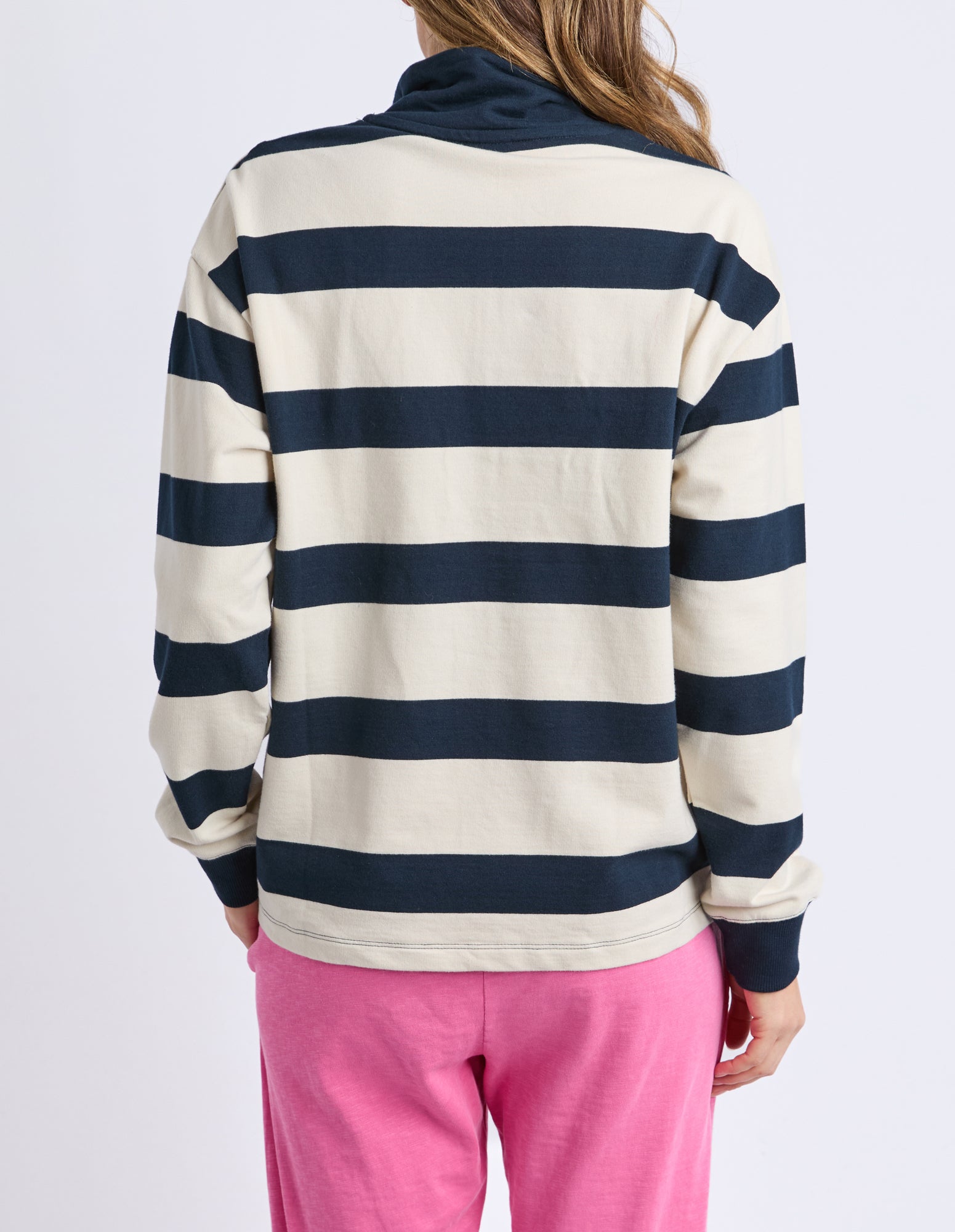 Jade Half Zip - Stripe Navy/Marshmellow Str