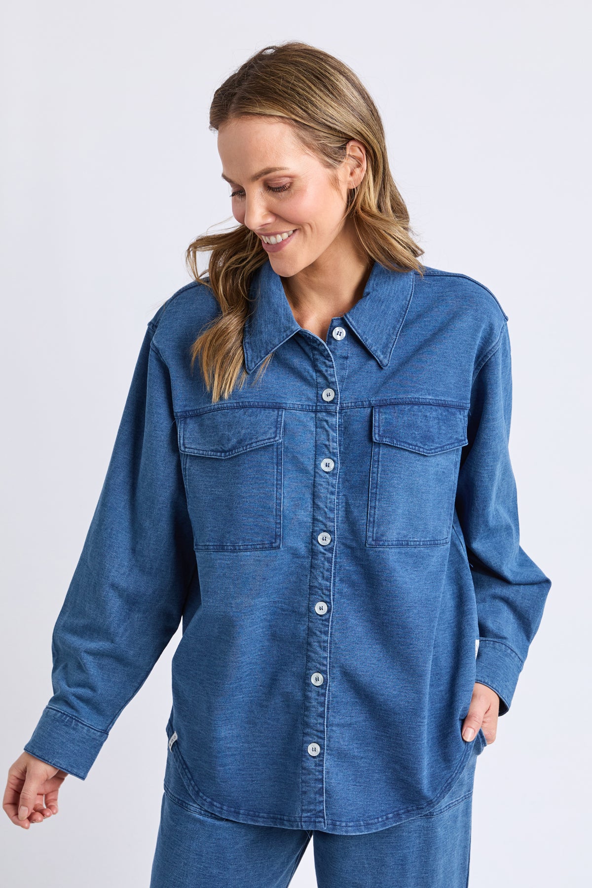 Valerie  Shacket Blue Denim Look