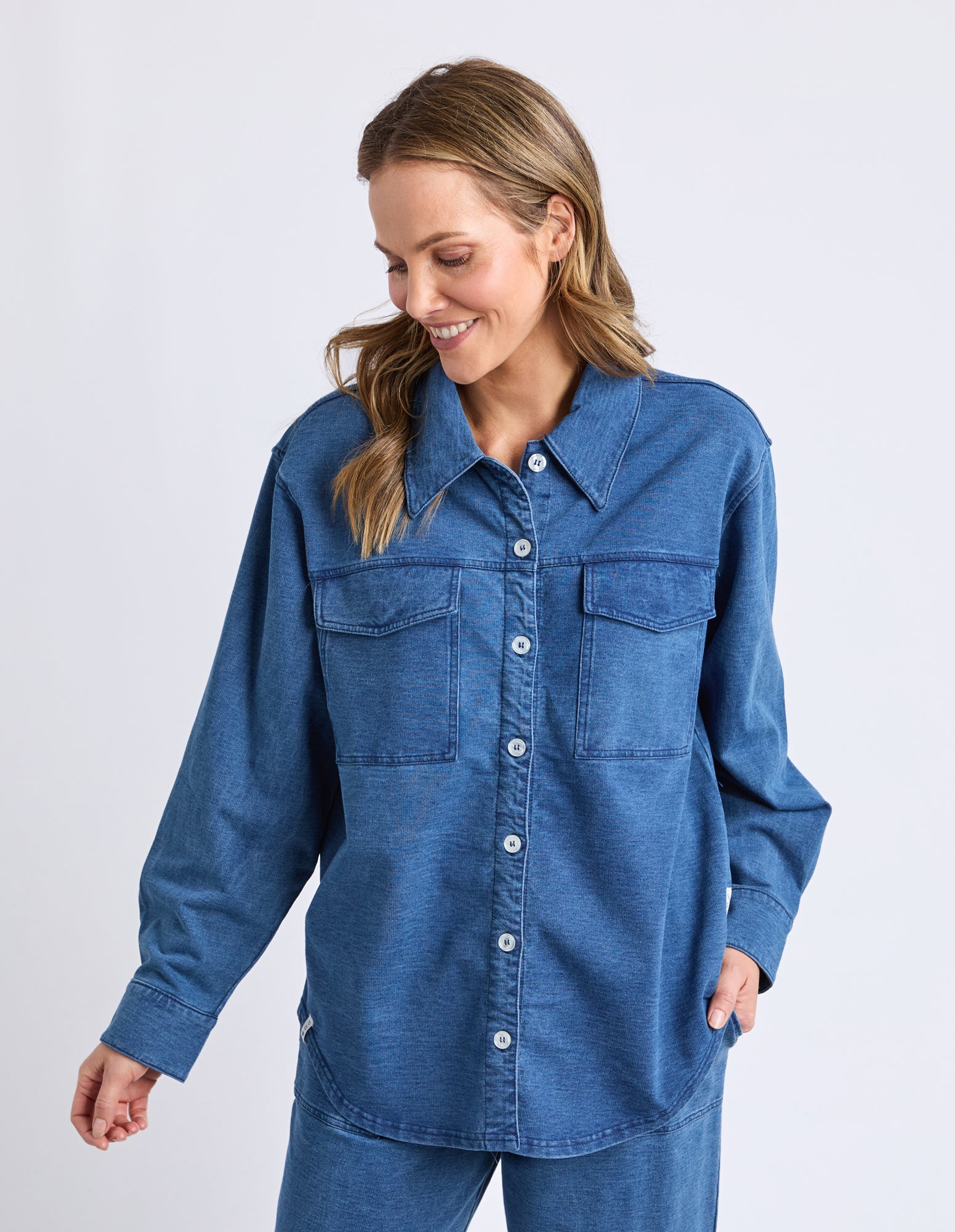 Valerie  Shacket Blue Denim Look