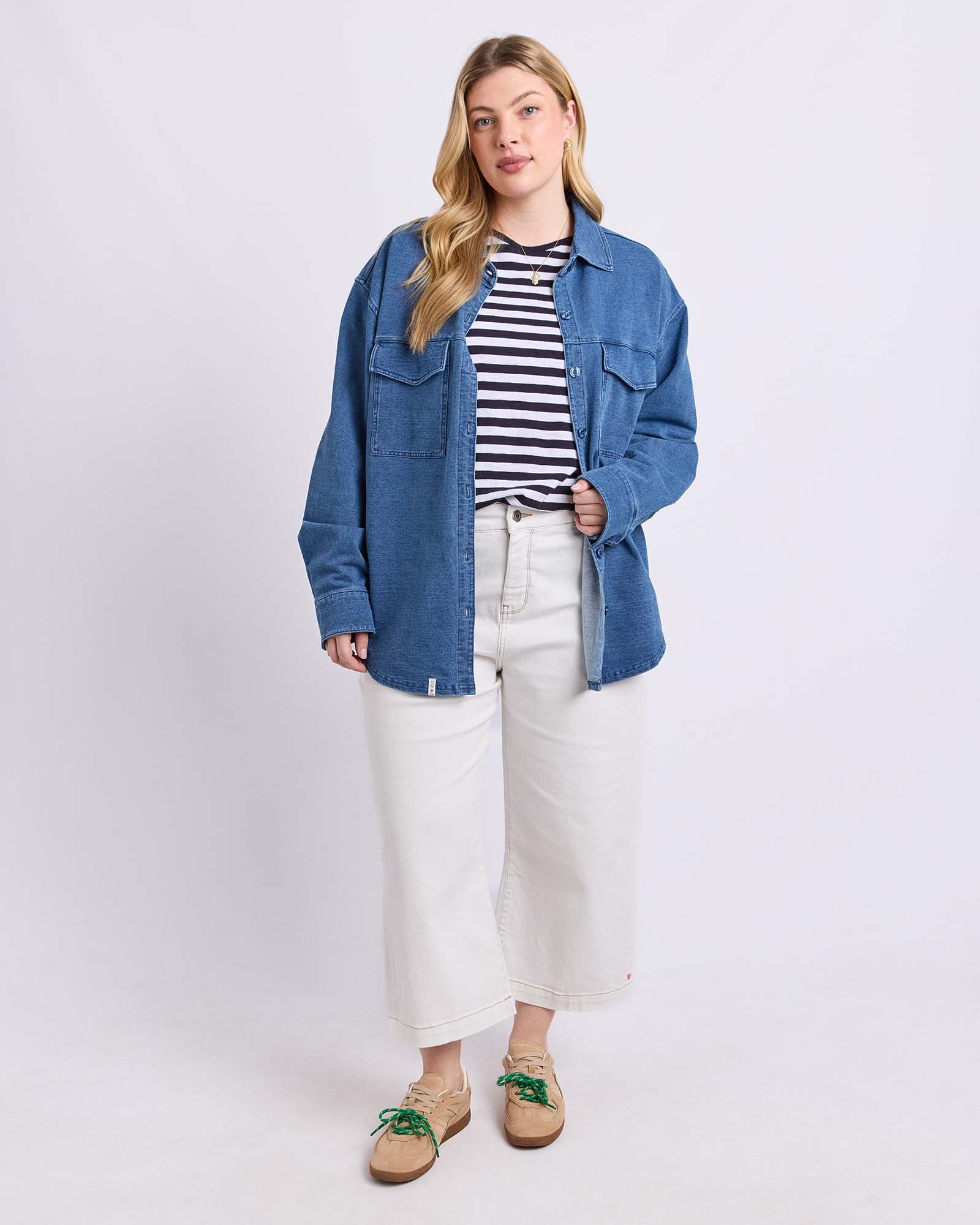 Valerie  Shacket Blue Denim Look