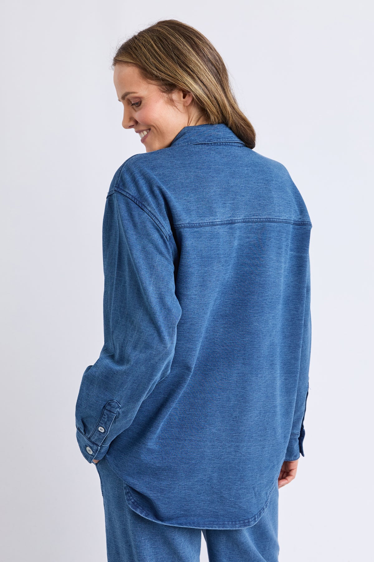 Valerie  Shacket Blue Denim Look