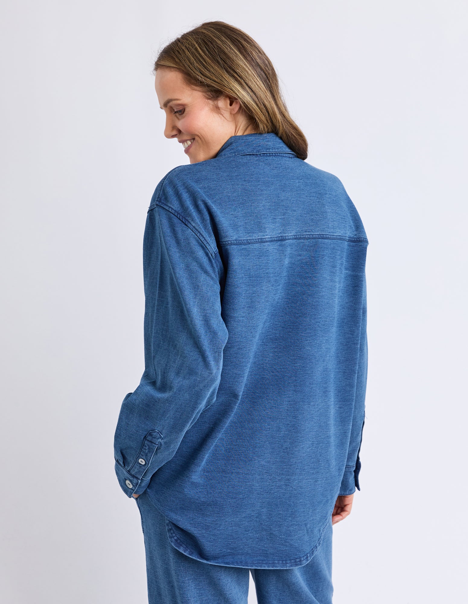 Valerie  Shacket Blue Denim Look