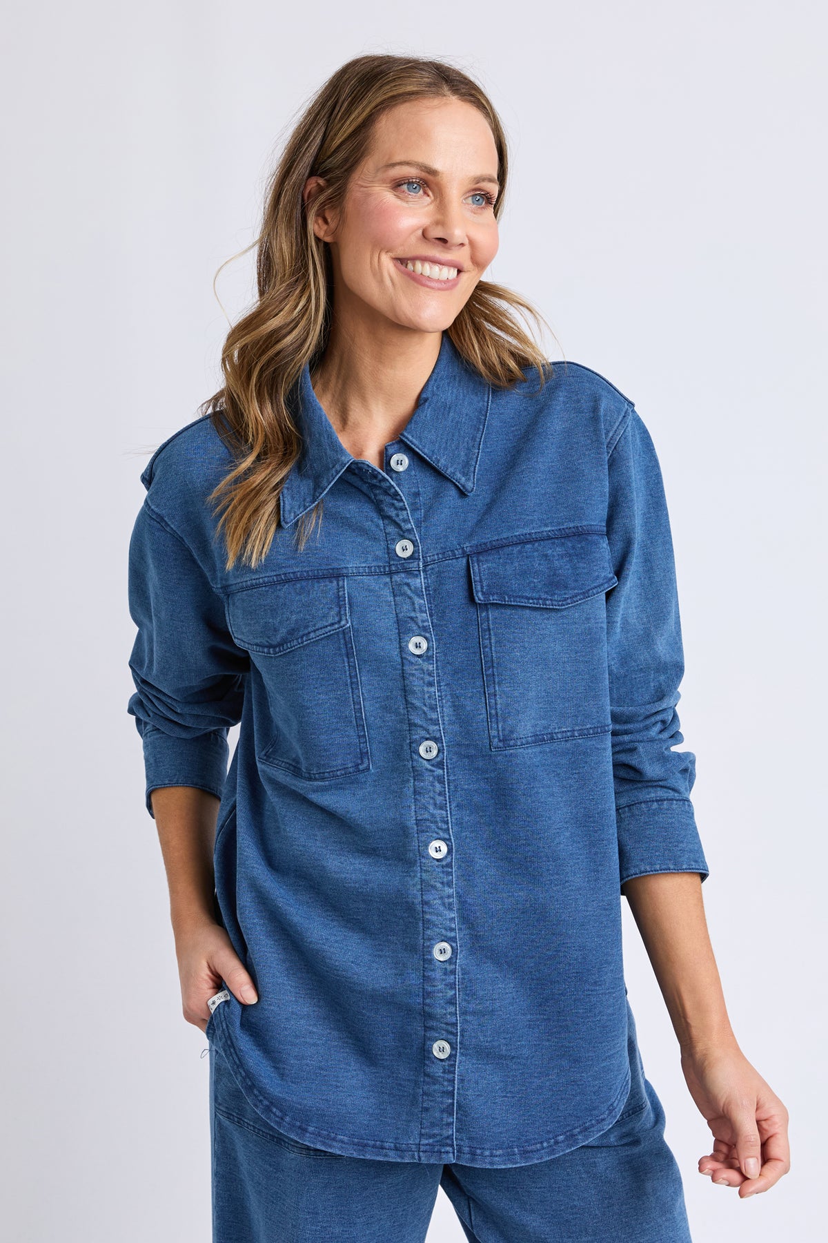 Valerie  Shacket Blue Denim Look