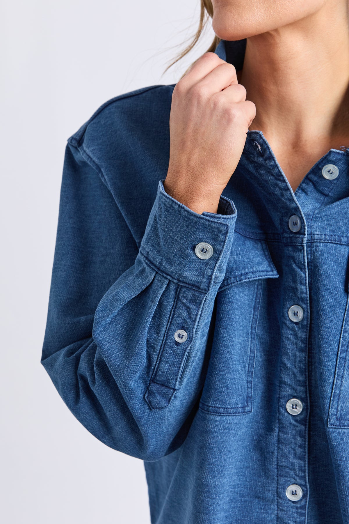 Valerie  Shacket Blue Denim Look