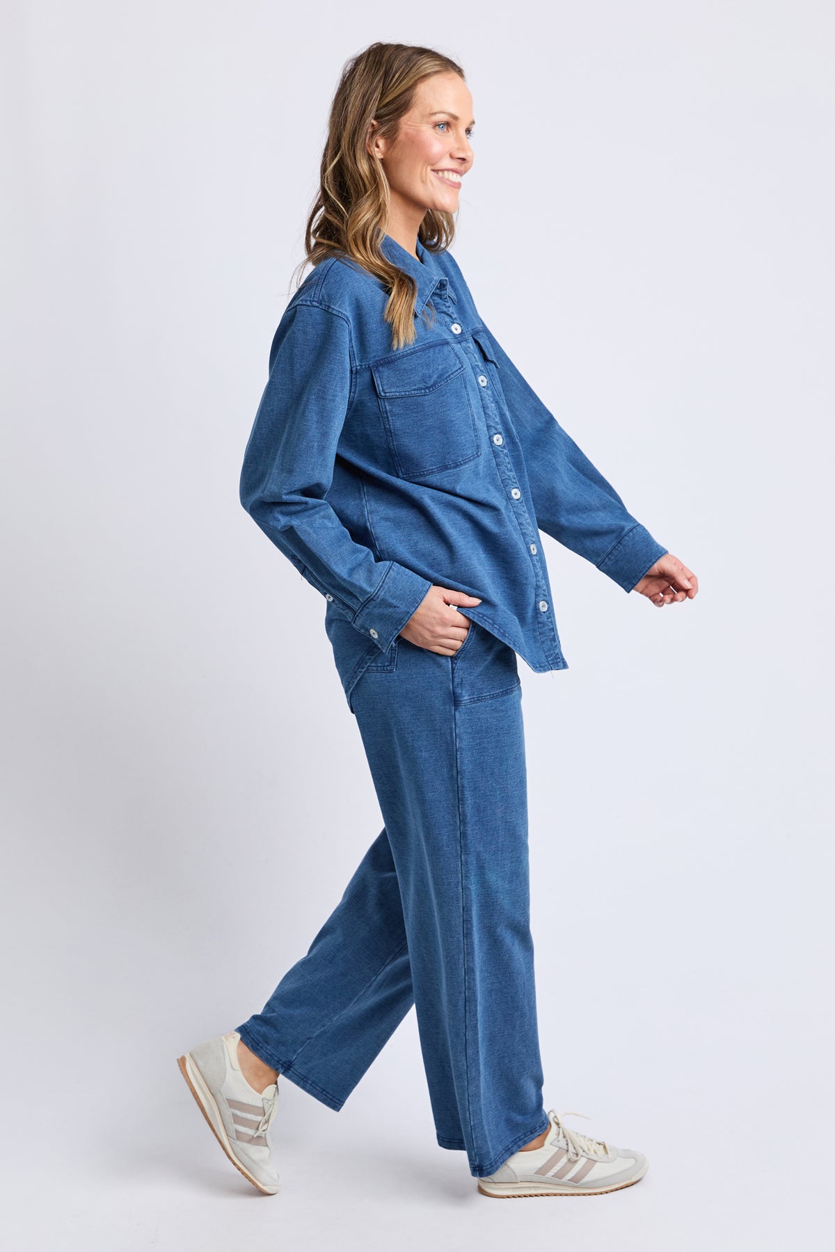Valerie  Shacket Blue Denim Look