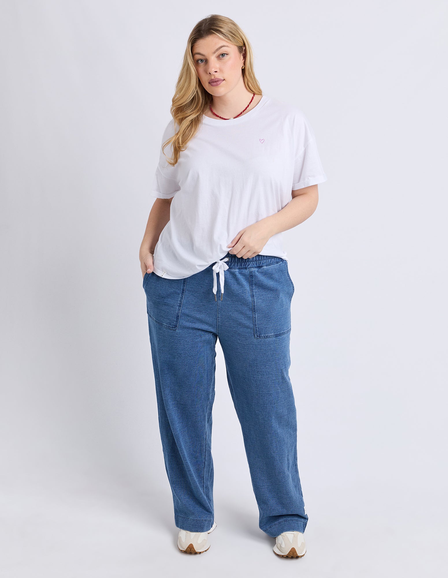 Valerie Trackpant Blue Denim Look