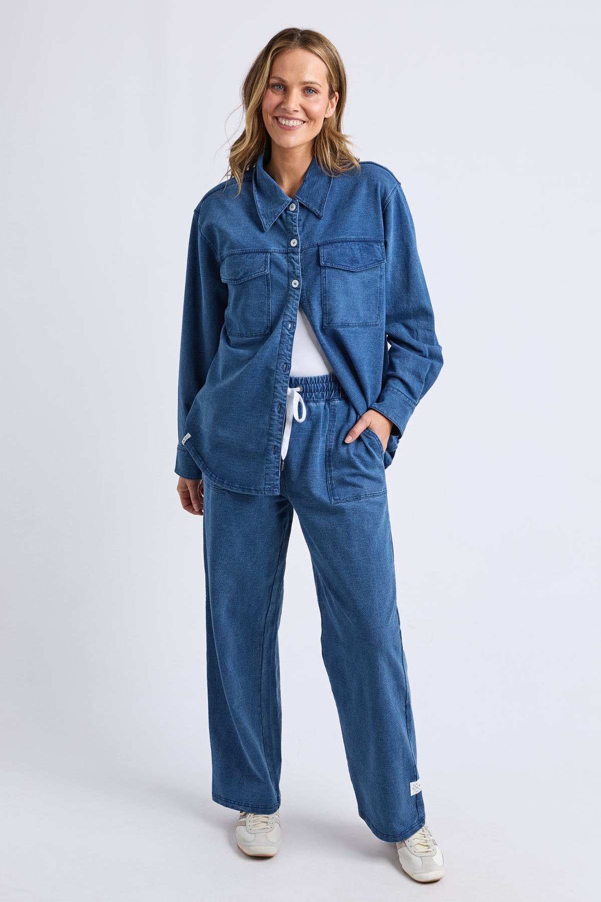 Valerie Trackpant Blue Denim Look