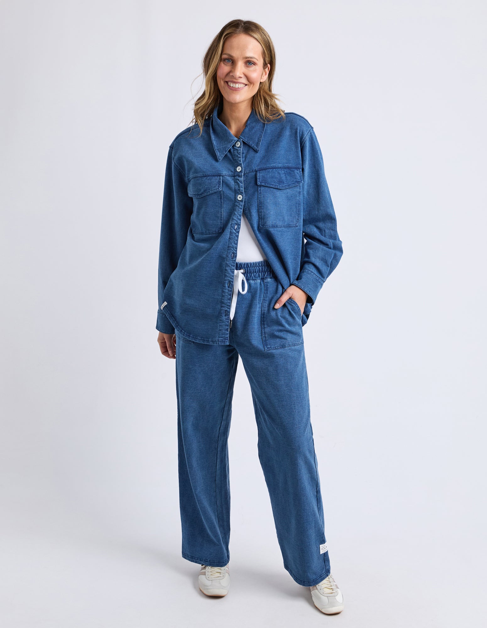Valerie Trackpant Blue Denim Look