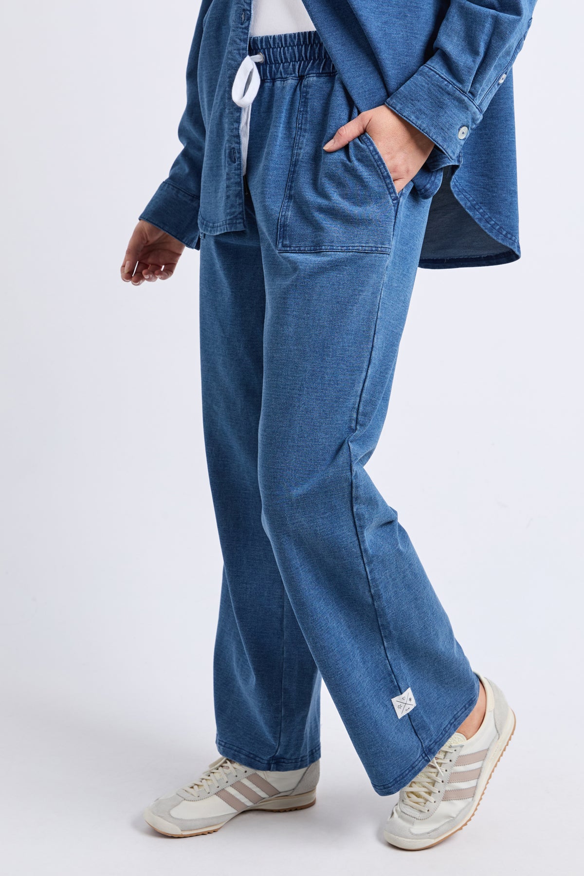 Valerie Trackpant Blue Denim Look