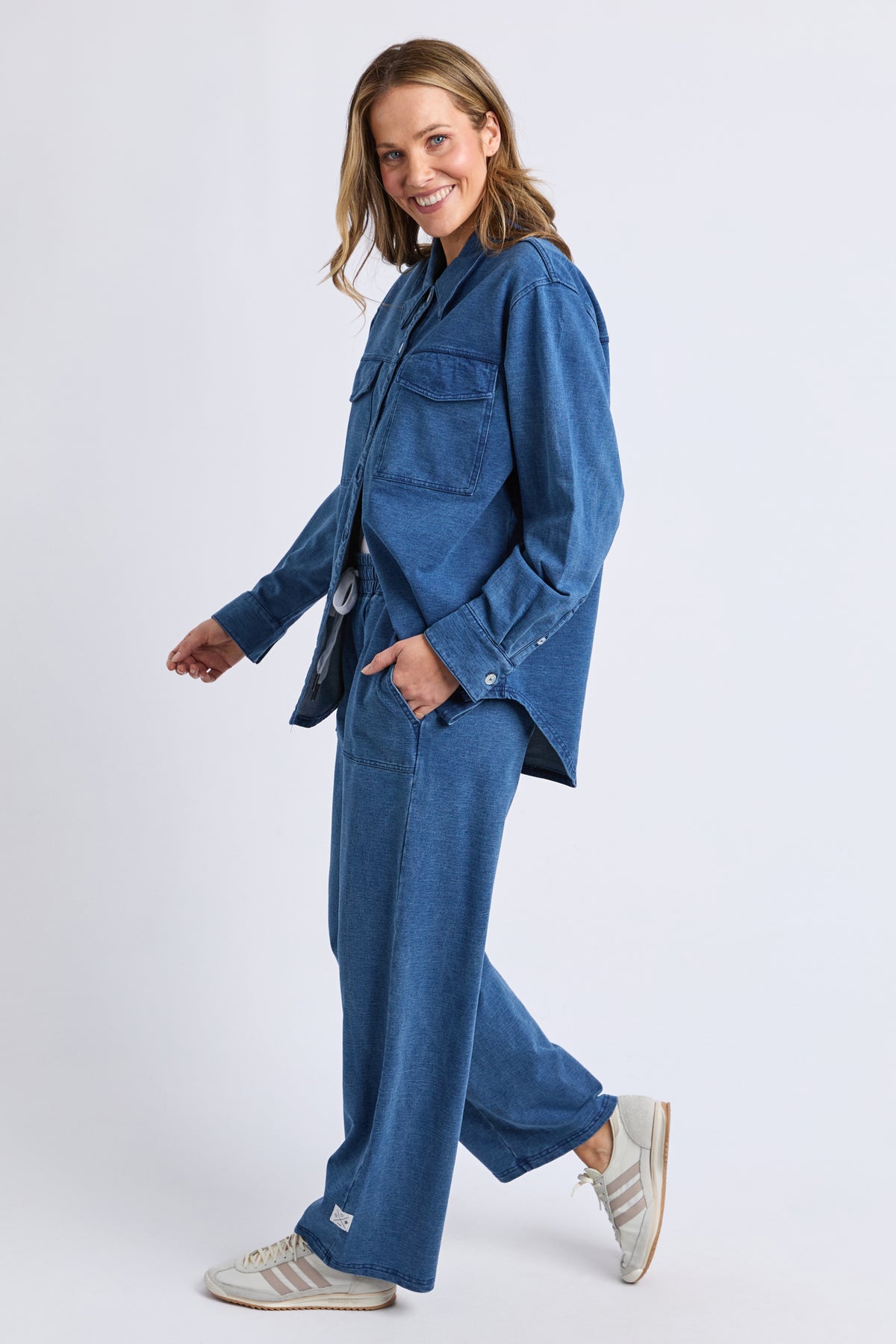 Valerie Trackpant Blue Denim Look
