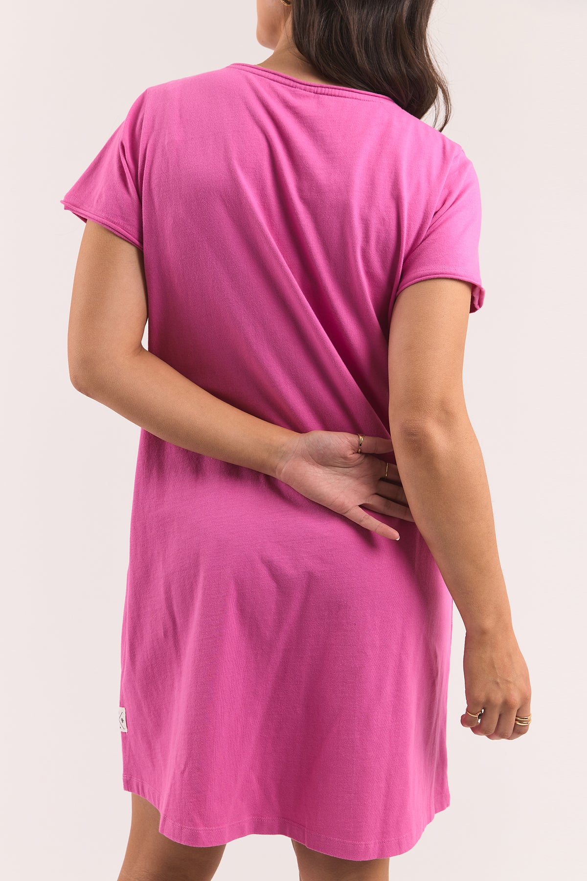 Pima Vee Dress Magenta