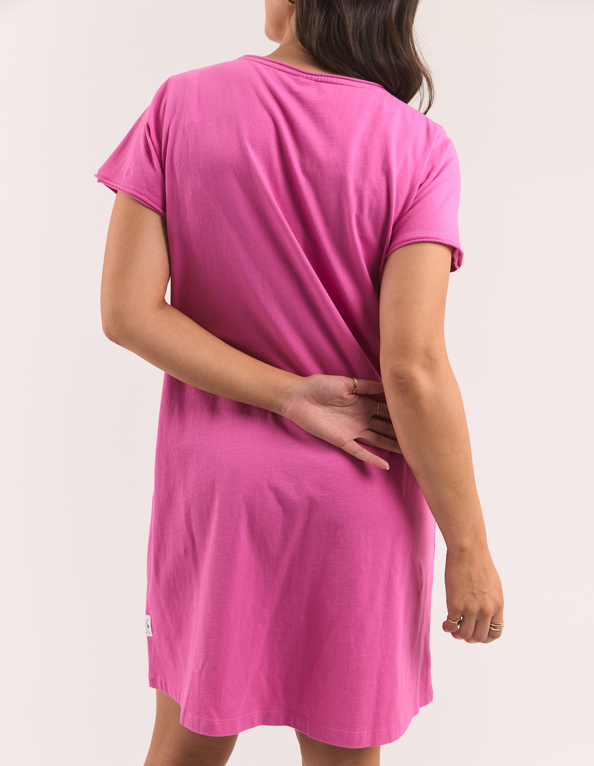 Pima Vee Dress Magenta