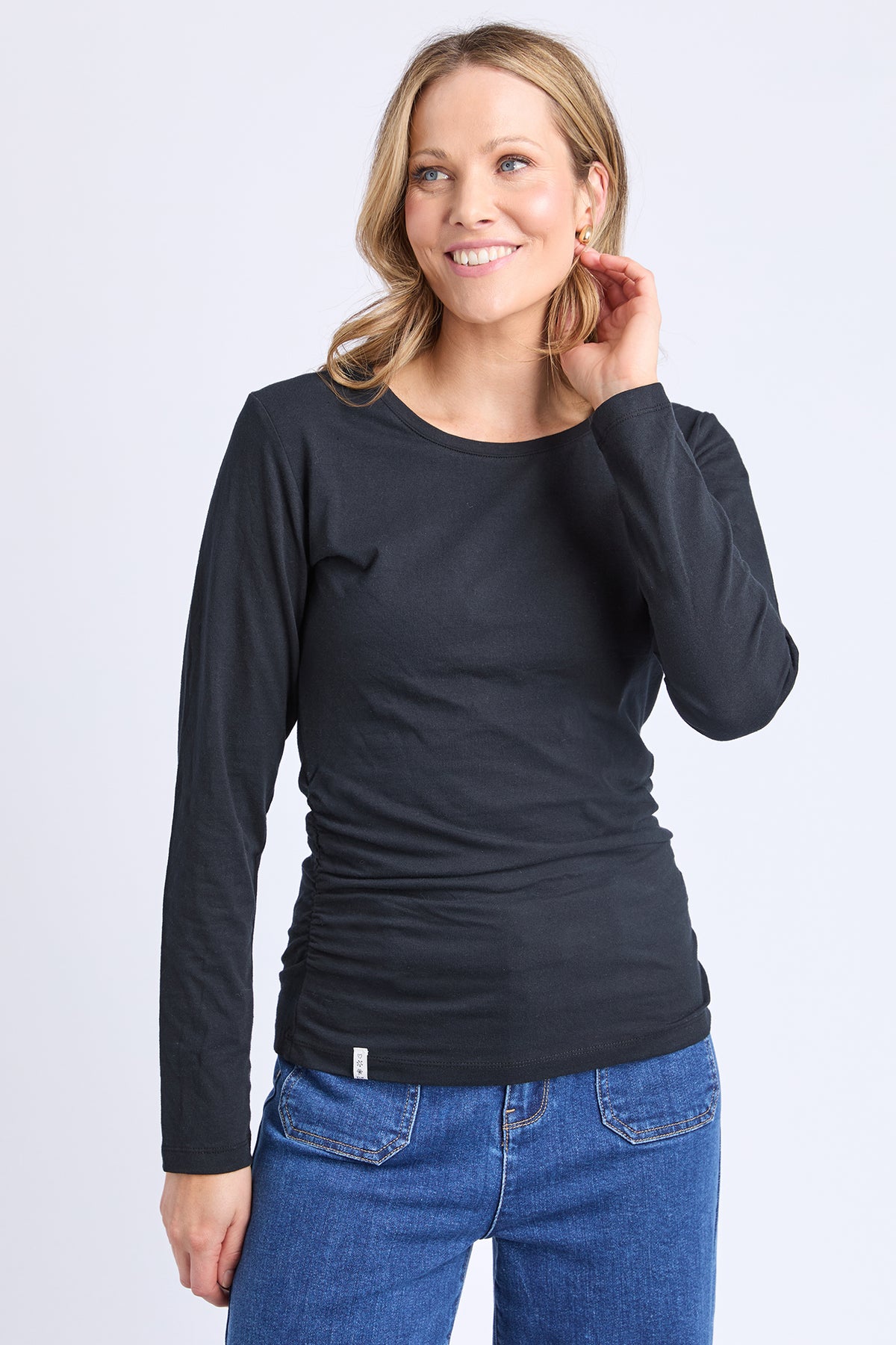 Ivie Ruched Top Black