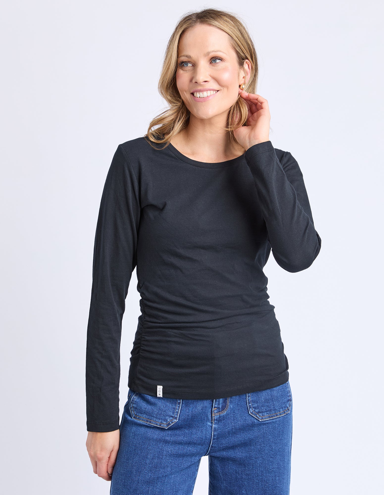Ivie Ruched Top Black