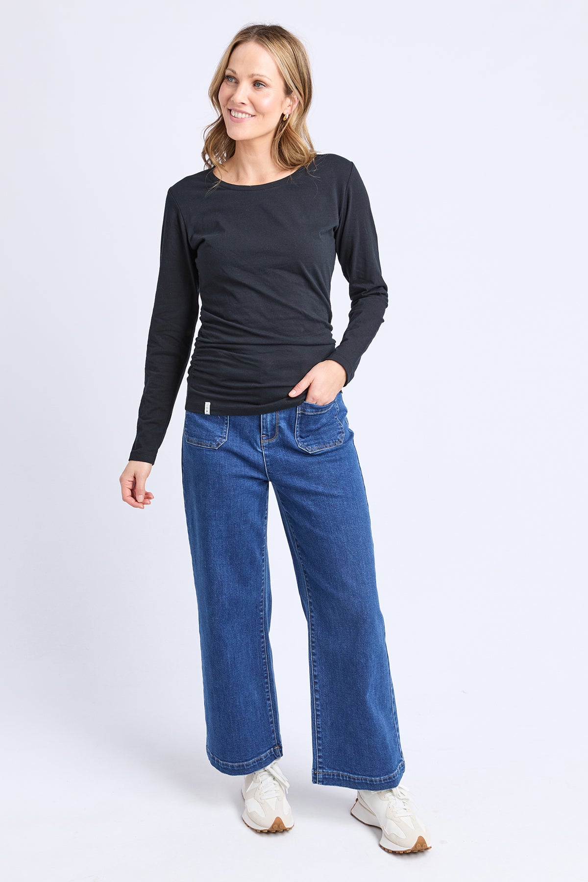 Ivie Ruched Top Black