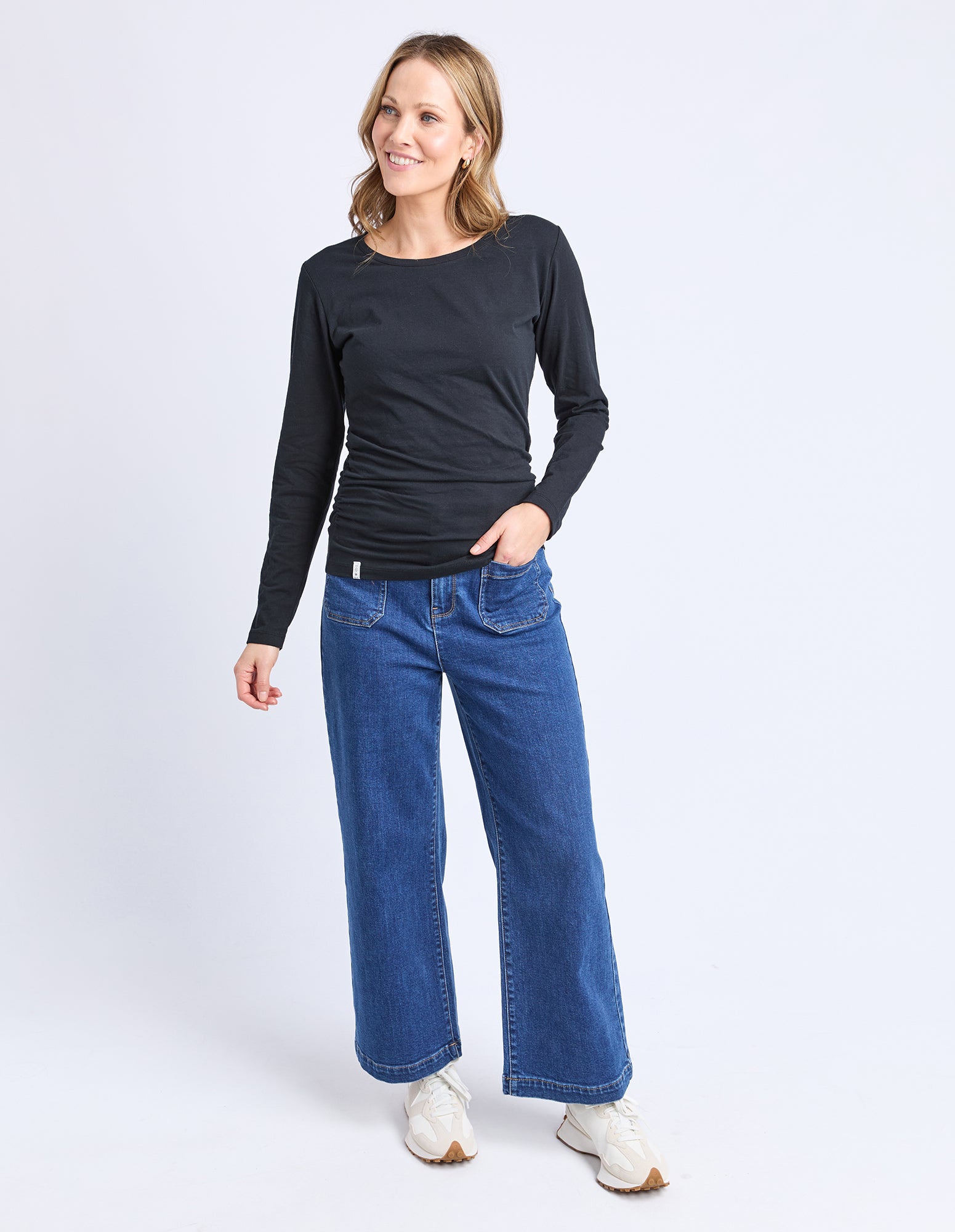 Ivie Ruched Top Black