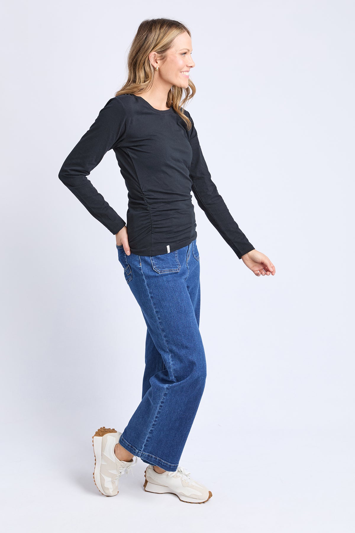 Ivie Ruched Top Black