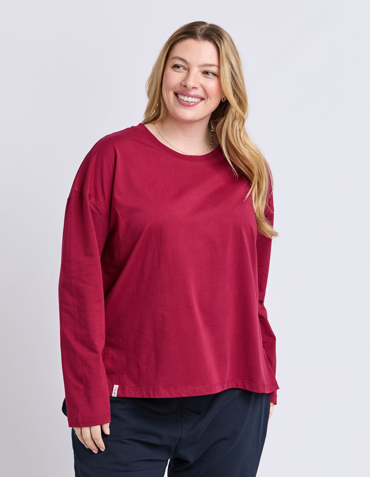 Renee Long Sleeve Tee Maroon