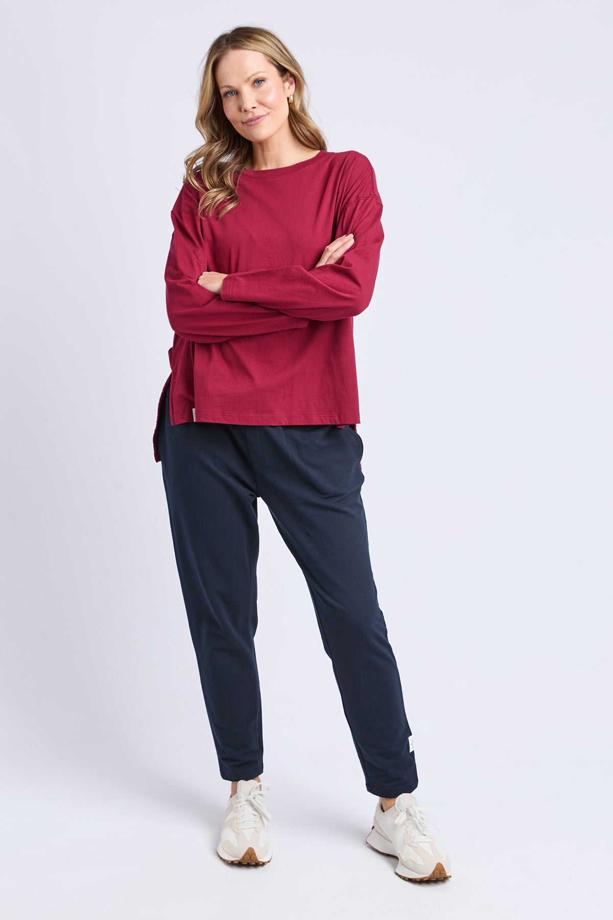 Renee Long Sleeve Tee Maroon