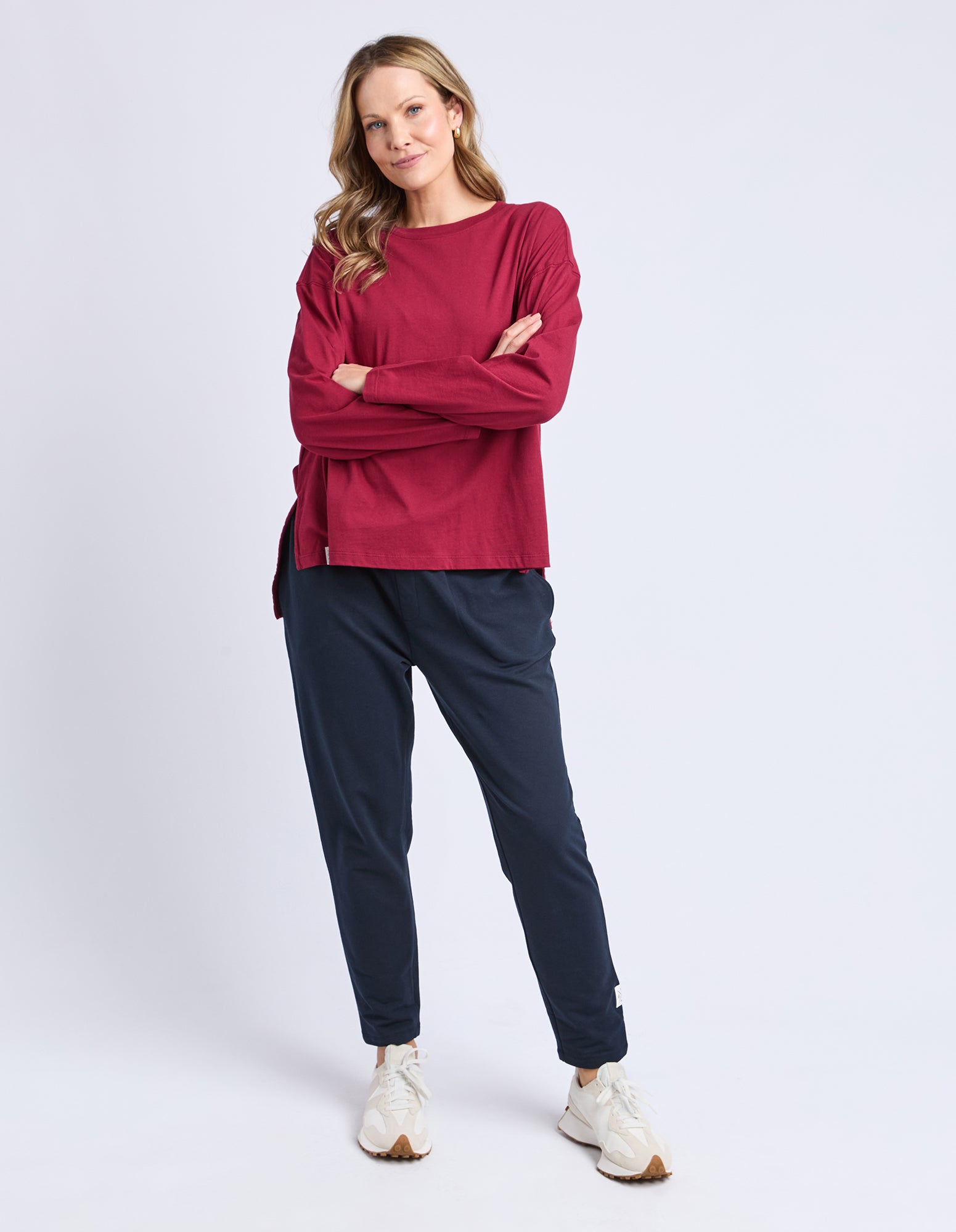 Renee Long Sleeve Tee Maroon
