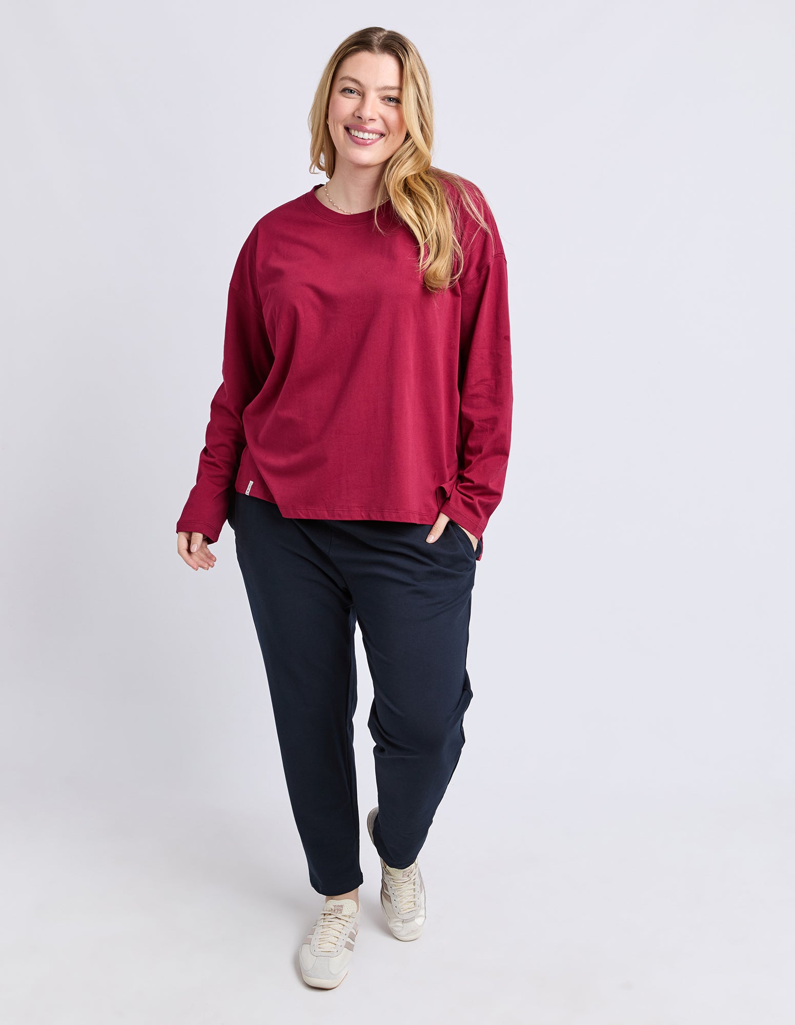 Renee Long Sleeve Tee Maroon
