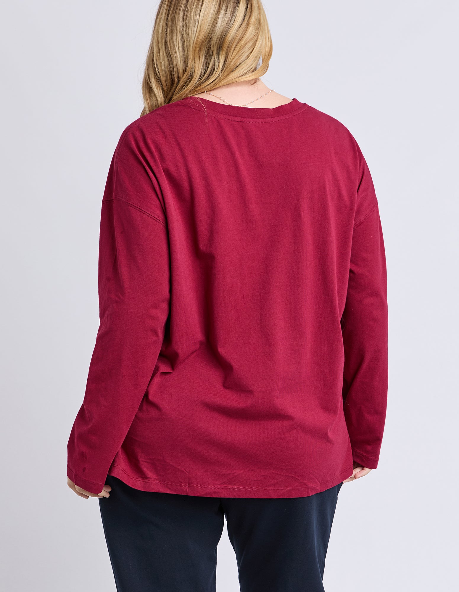Renee Long Sleeve Tee Maroon
