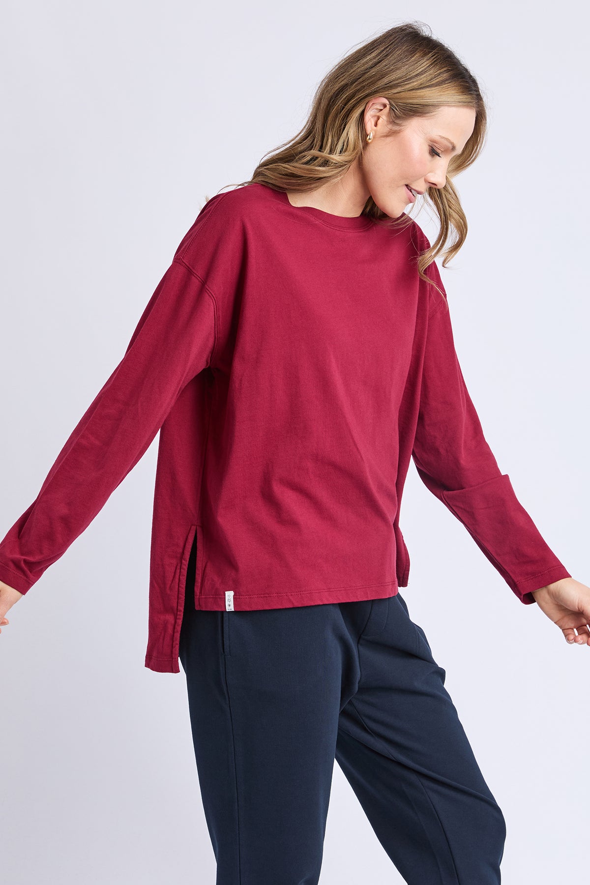 Renee Long Sleeve Tee Maroon