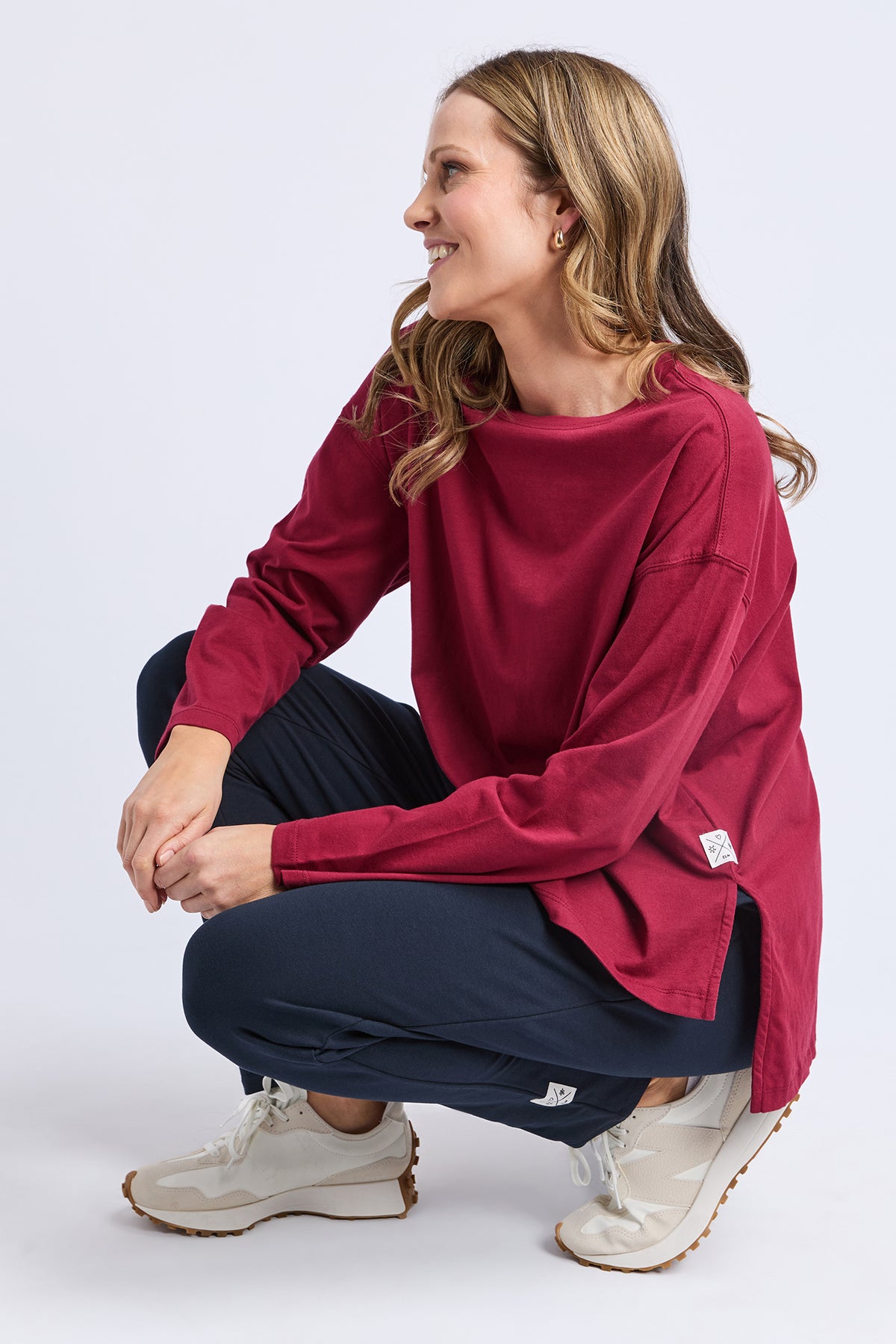 Renee Long Sleeve Tee Maroon
