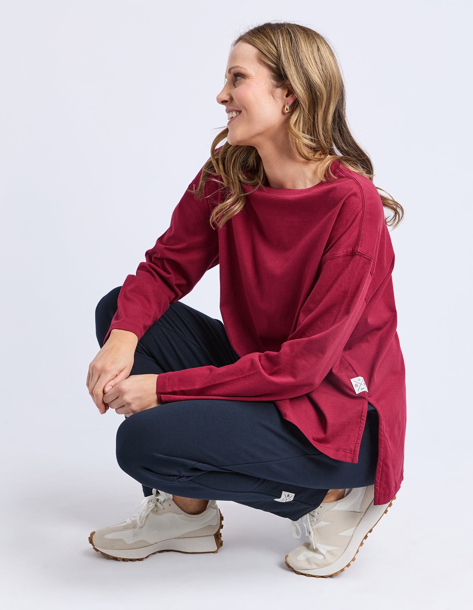 Renee Long Sleeve Tee Maroon