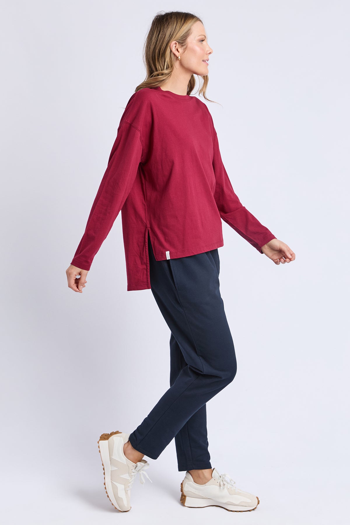 Renee Long Sleeve Tee Maroon