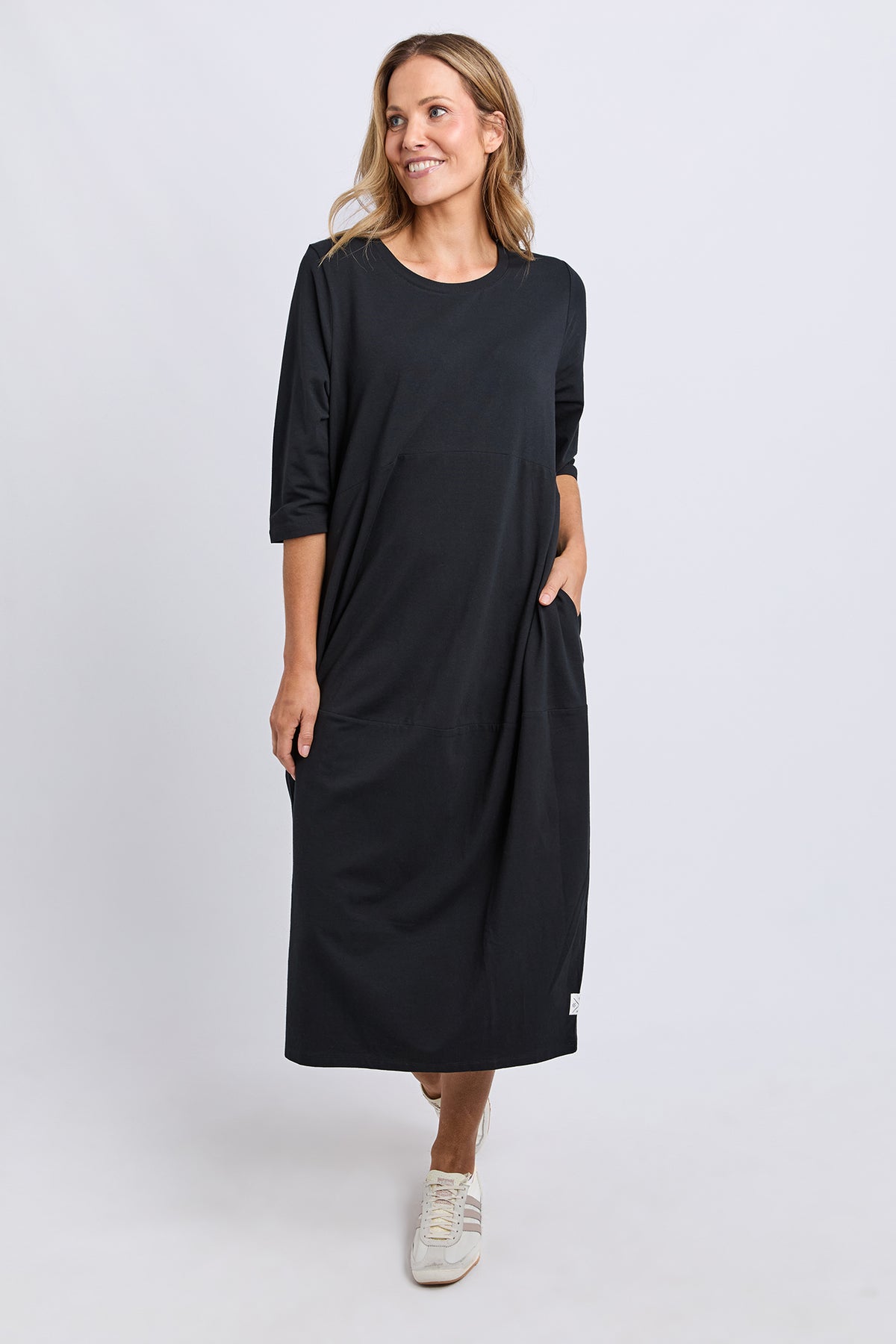 Diana Dress 3/4 Sleeve Black