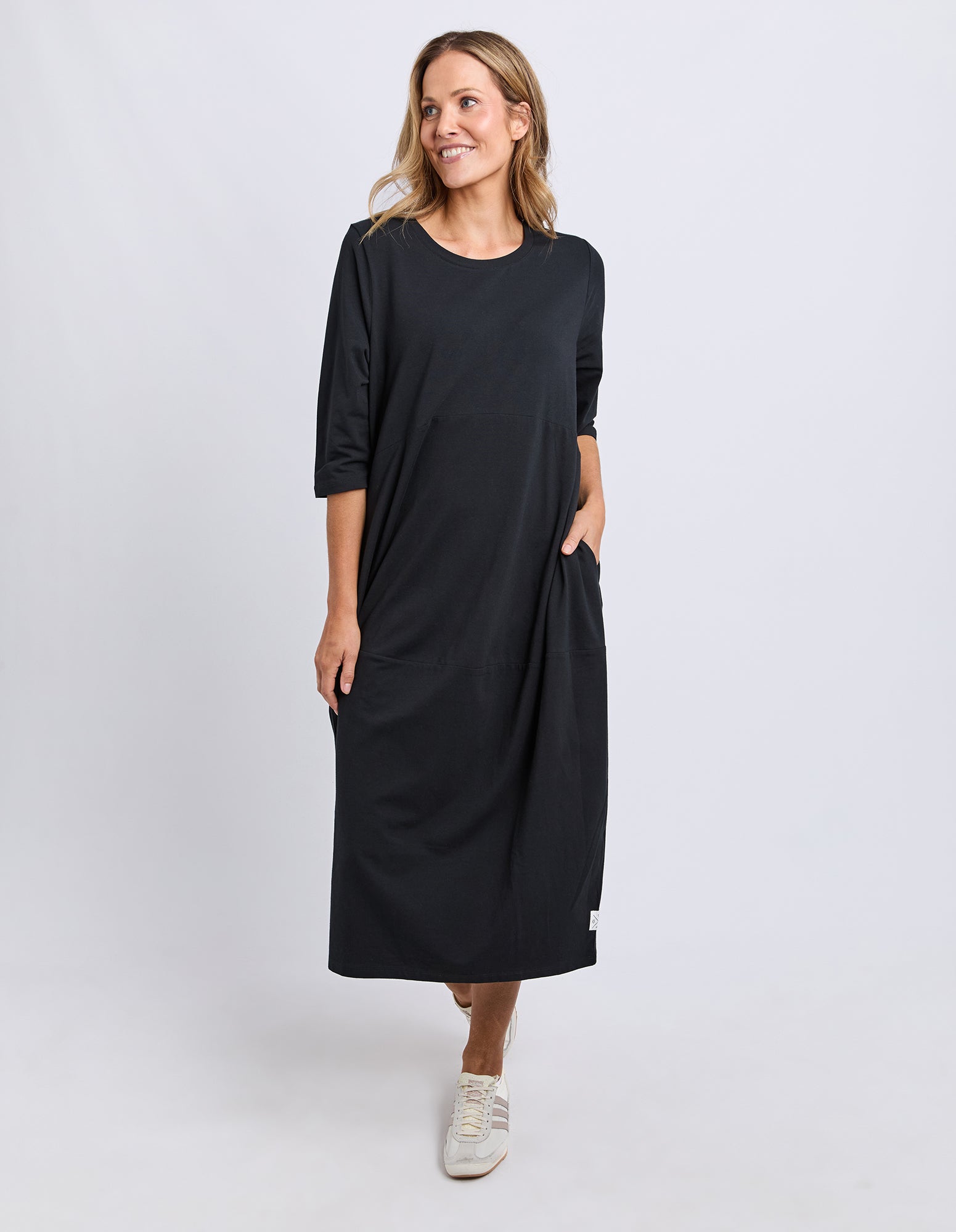 Diana Dress 3/4 Sleeve Black